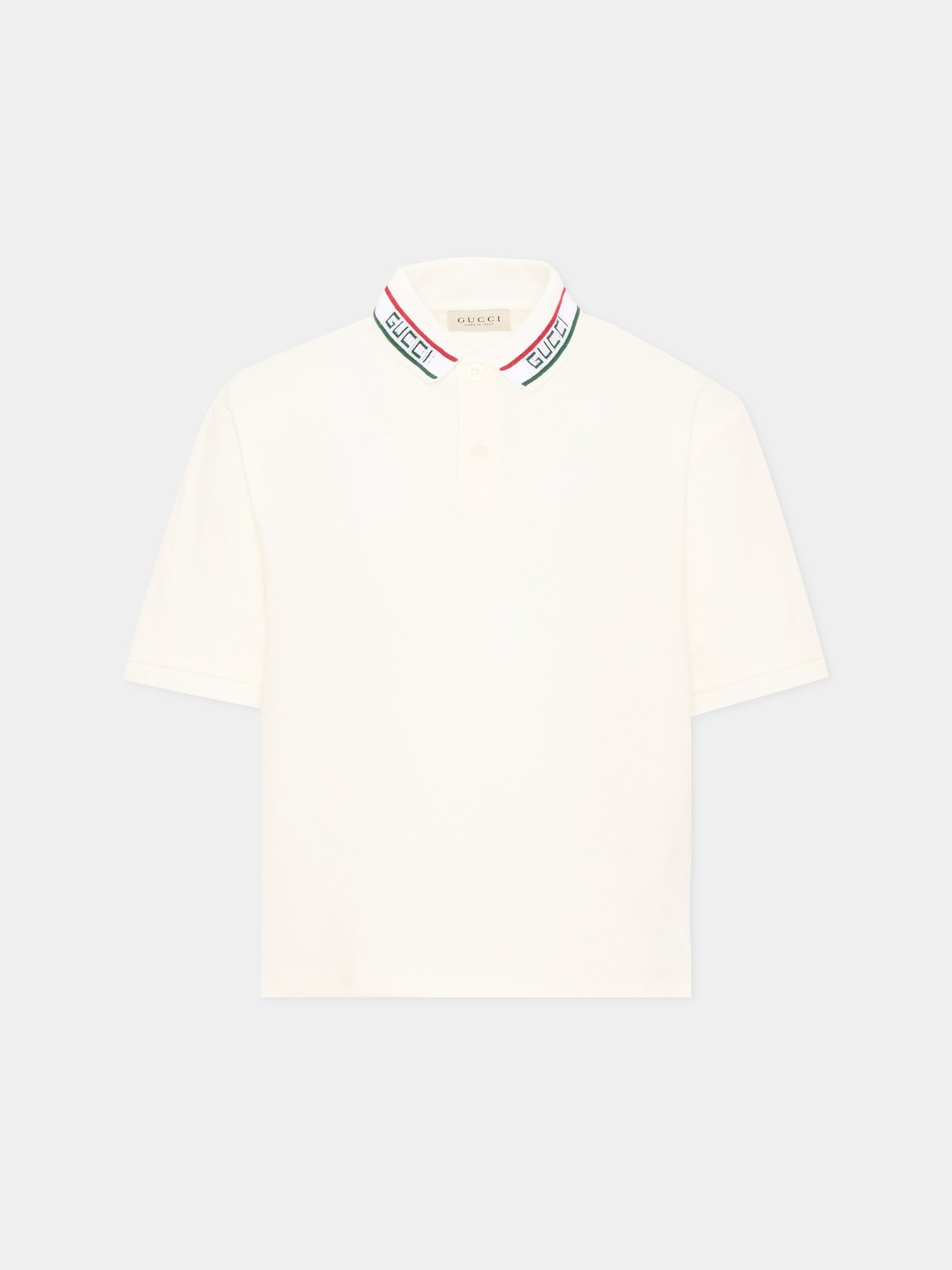 Polo a manica corta bianca per bambino logo,Gucci Kids,860897 XJHW2 9024