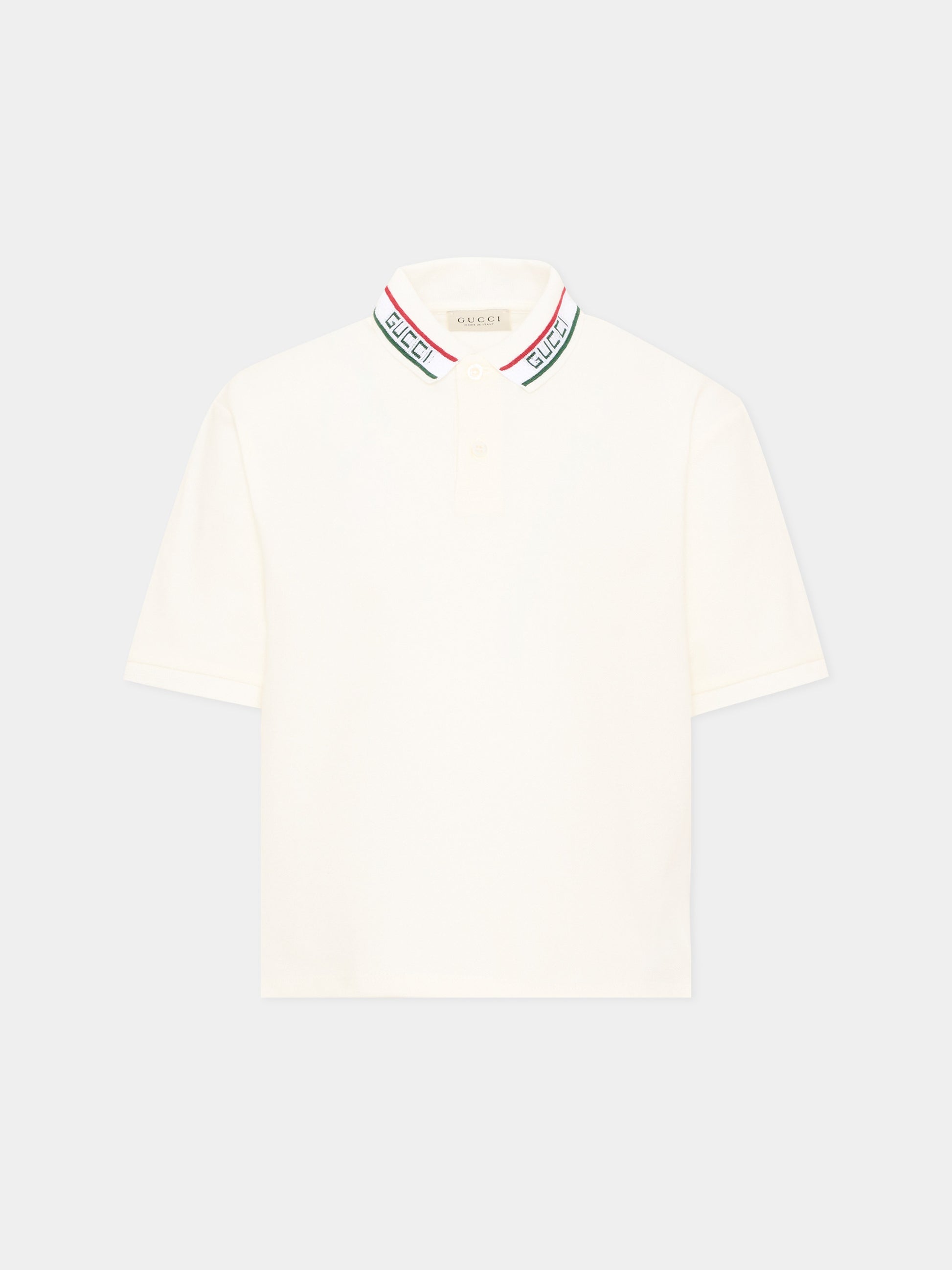 Polo a manica corta bianca per bambino logo,Gucci Kids,860897 XJHW2 9024