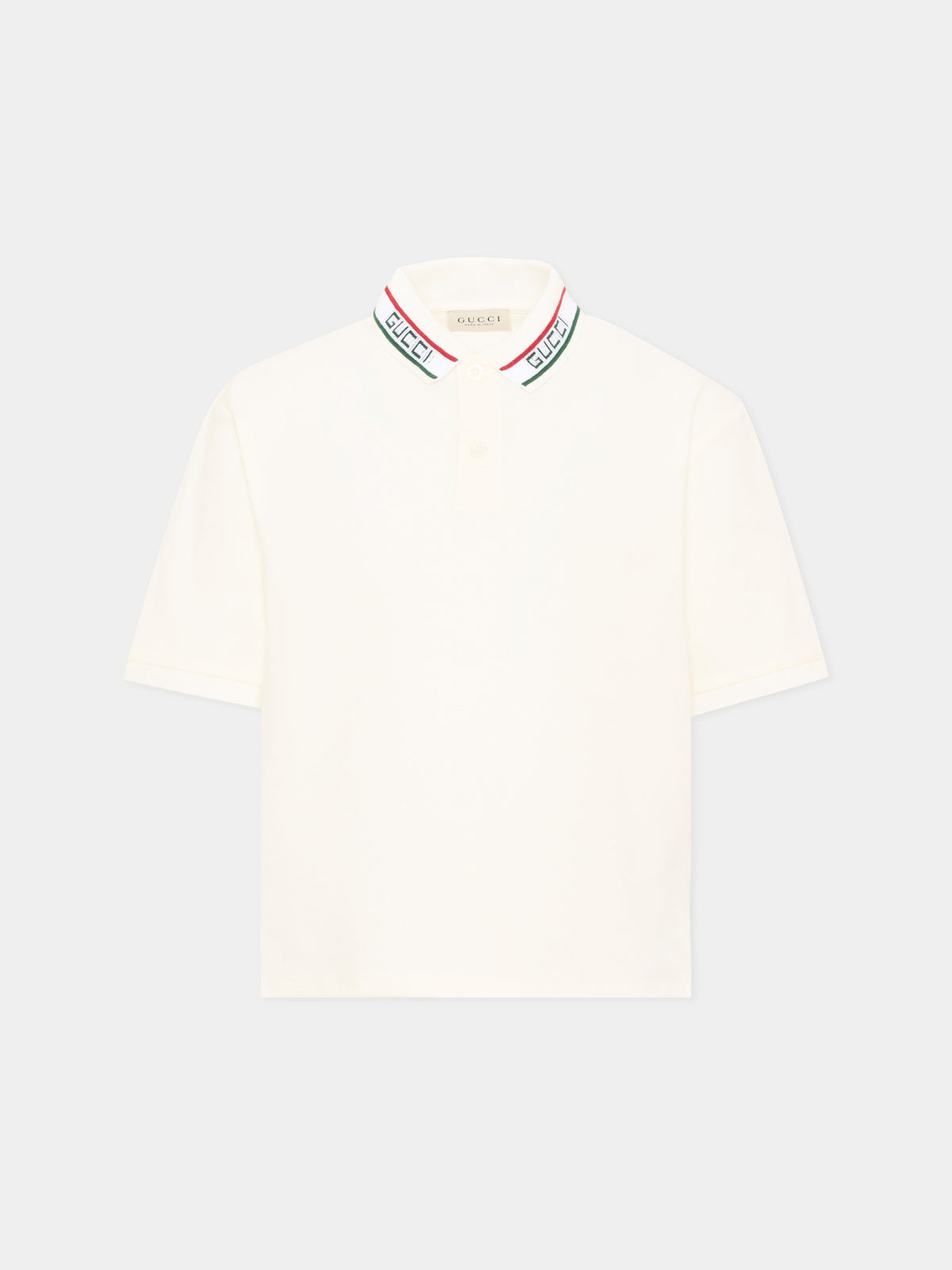 Short sleeve white polo for boy logo