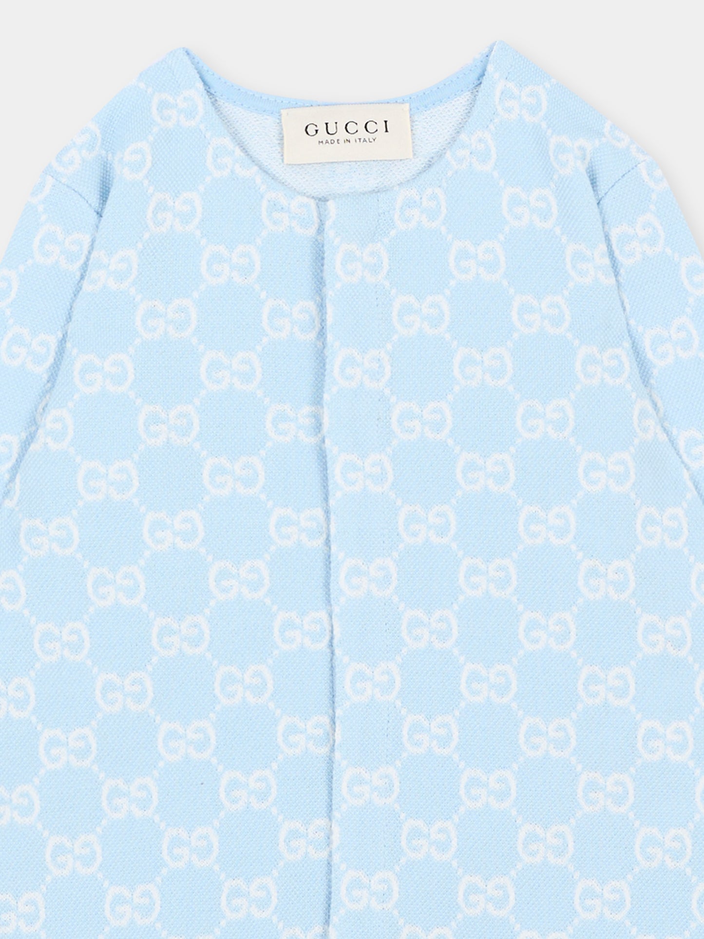 Set Tutina celeste per neonato monogramma GG,Gucci Kids,870882 XJHA9 4914
