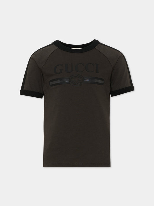 T-shirt a manica corta nera logo