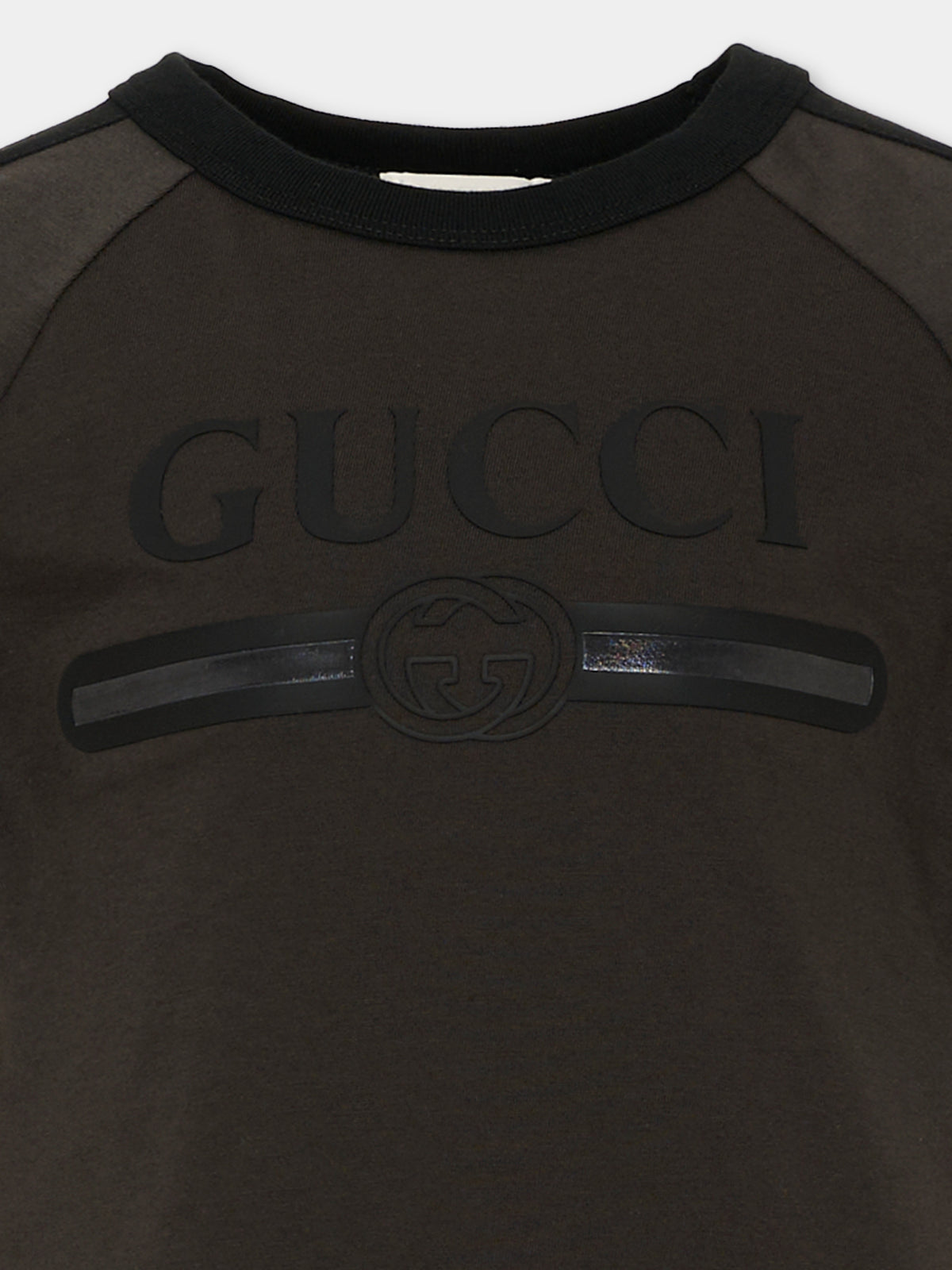 T-shirt nera per bambini con logo