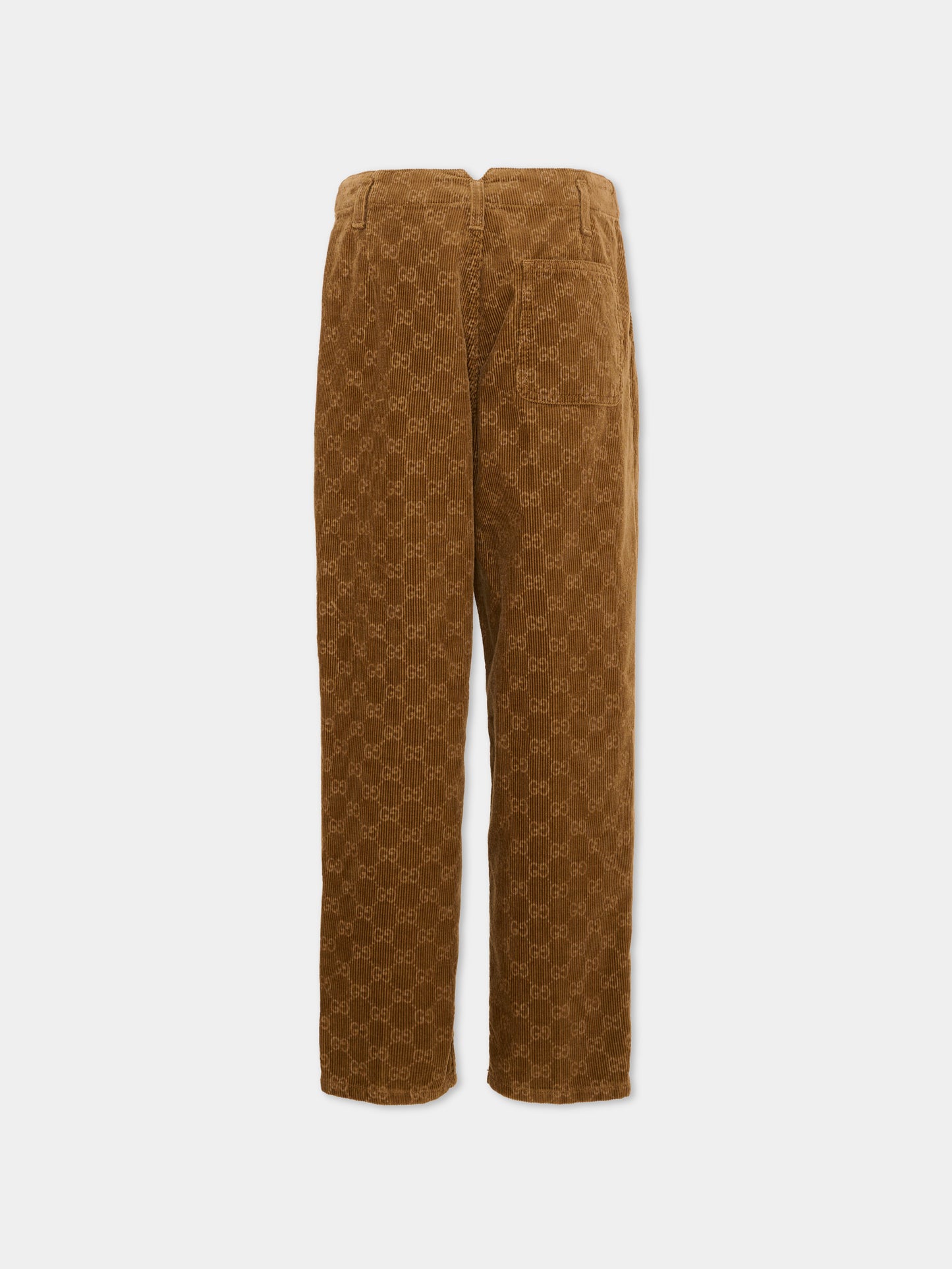 Pantalone marrone per bambino con monogram GG,Gucci Kids,864939 XDDF9 2230