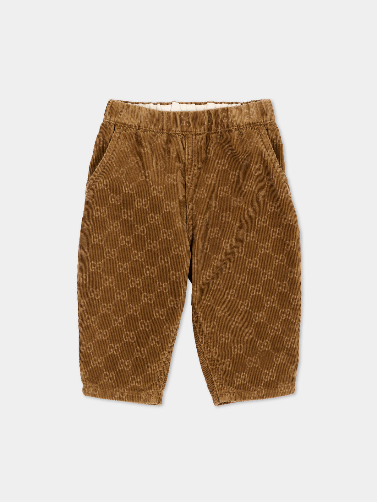 Brown pants for Baby Boy with GG monogram