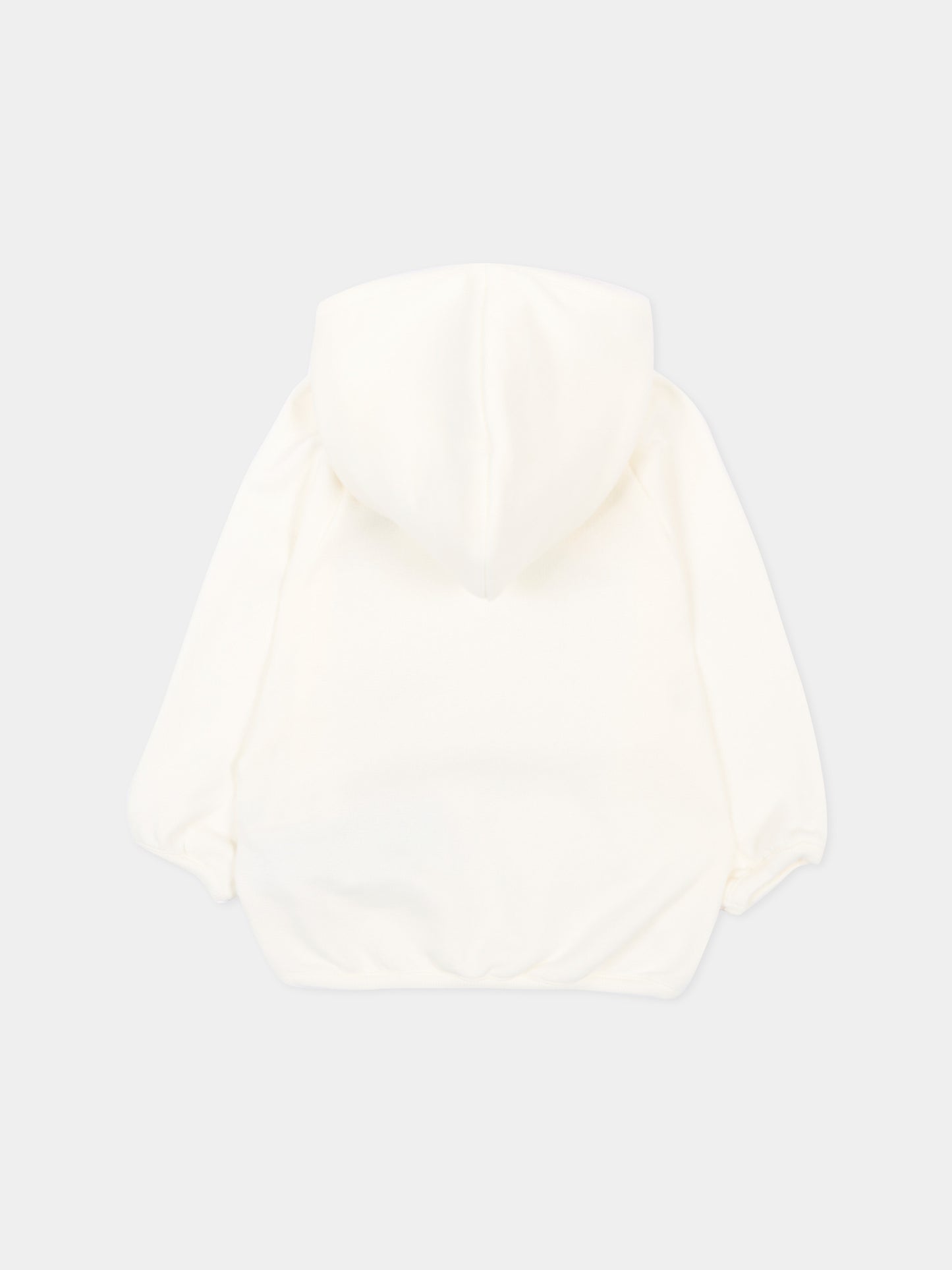 Felpa con cappuccio avorio per neonato con coniglio,Gucci Kids,749653 XJHZA 9214