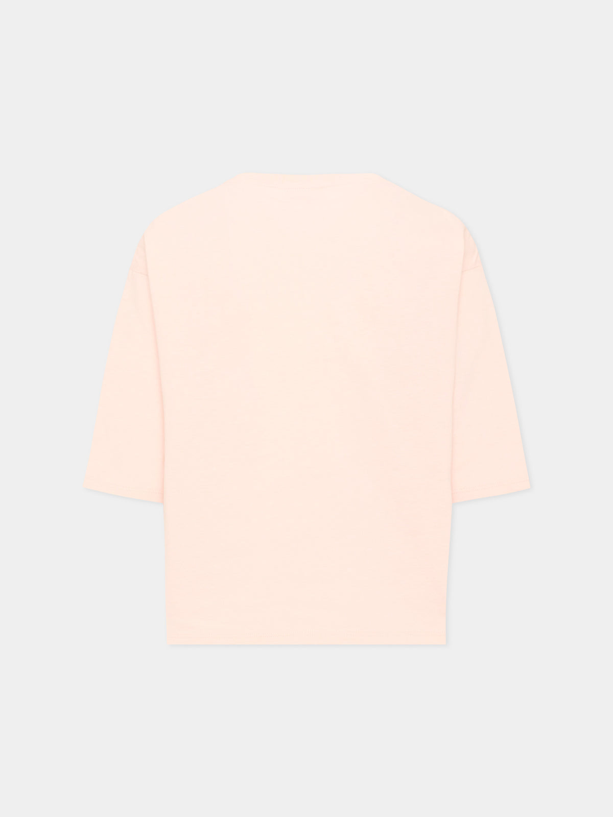 T-shirt a manica lunga rosa per bambina logo