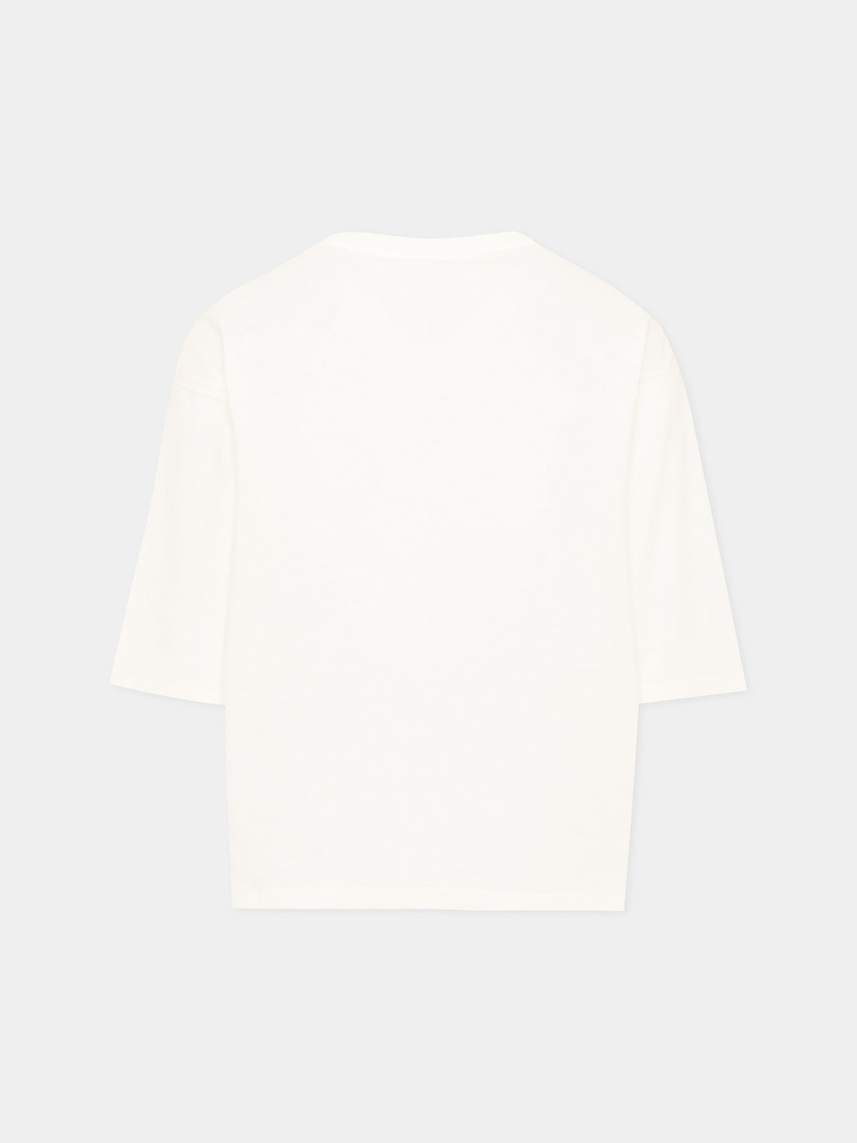 T-shirt a manica lunga avorio per bambina logo