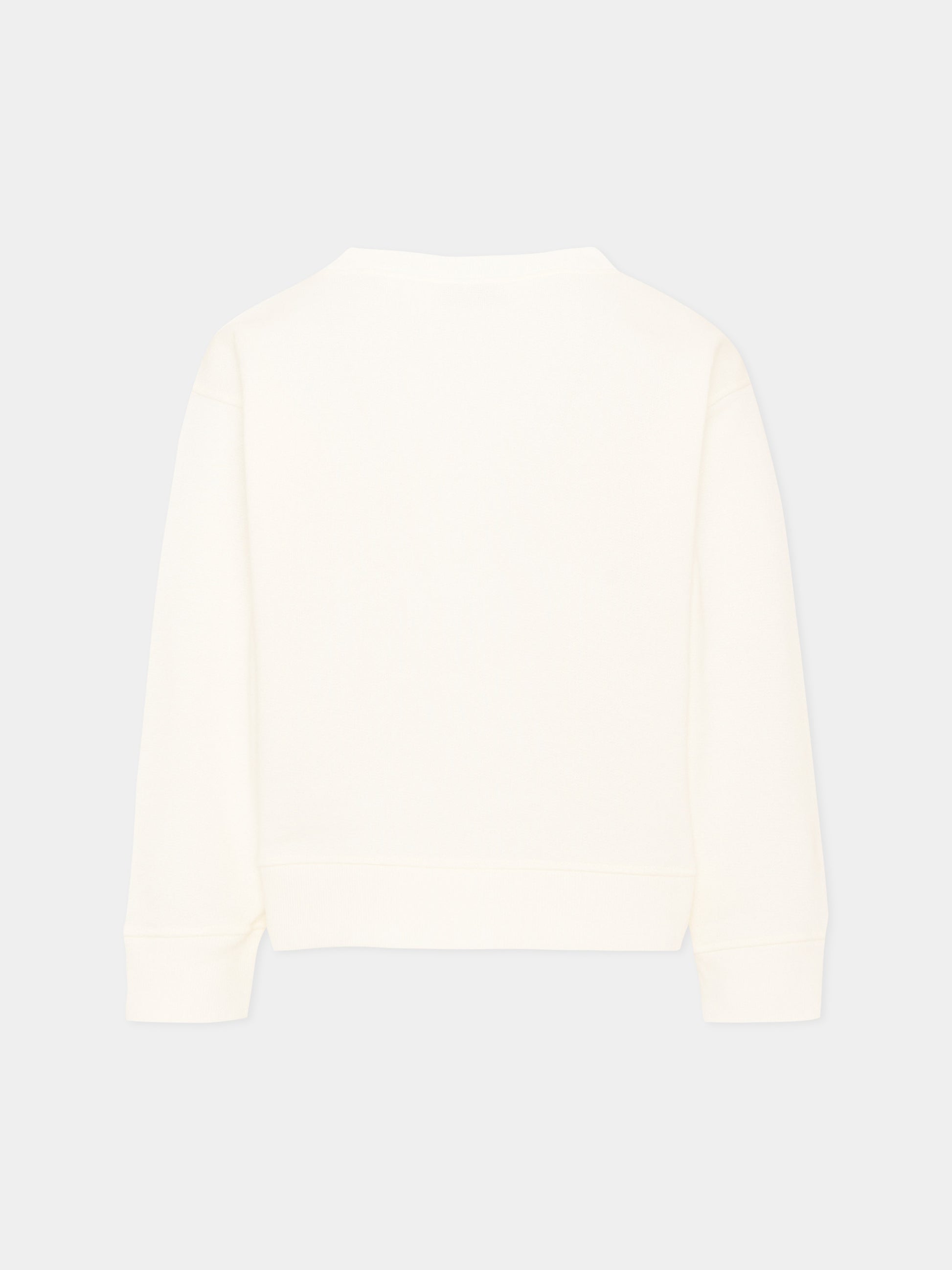 T-shirt a manica lunga avorio per bambina logo,Gucci Kids,873824 XJHYV 9214