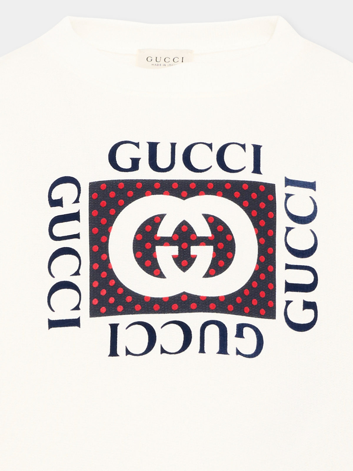 T-shirt a manica lunga avorio per bambina logo