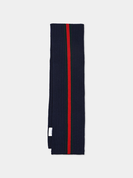 Blue scarf for kids with Web