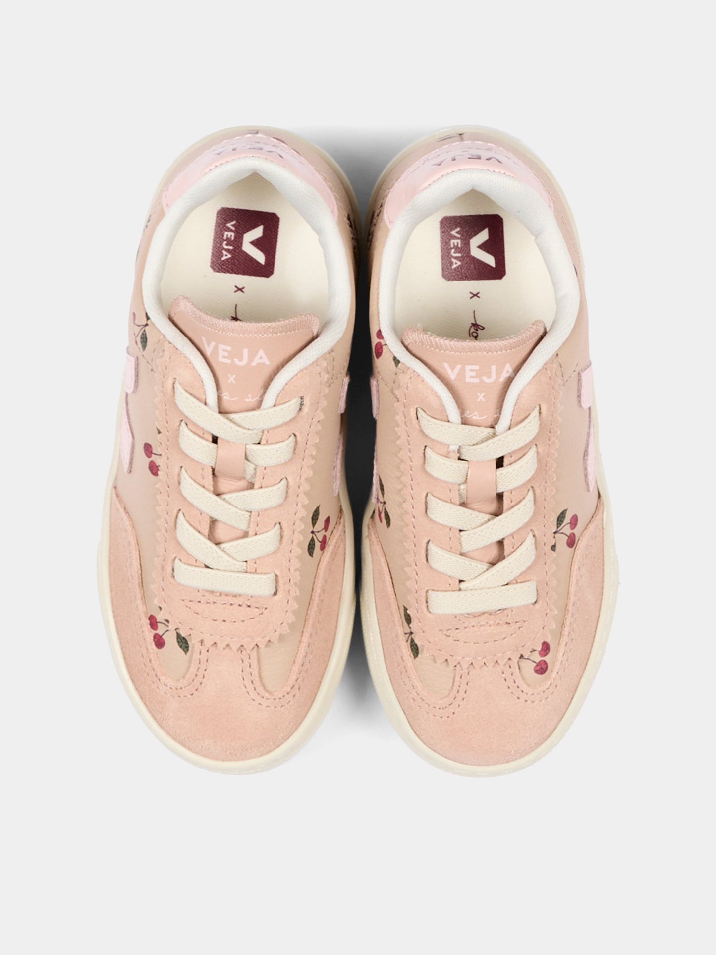 Sneakers beige per bambina con ciliegie,Veja X Konges Sløjd,BV0222353C