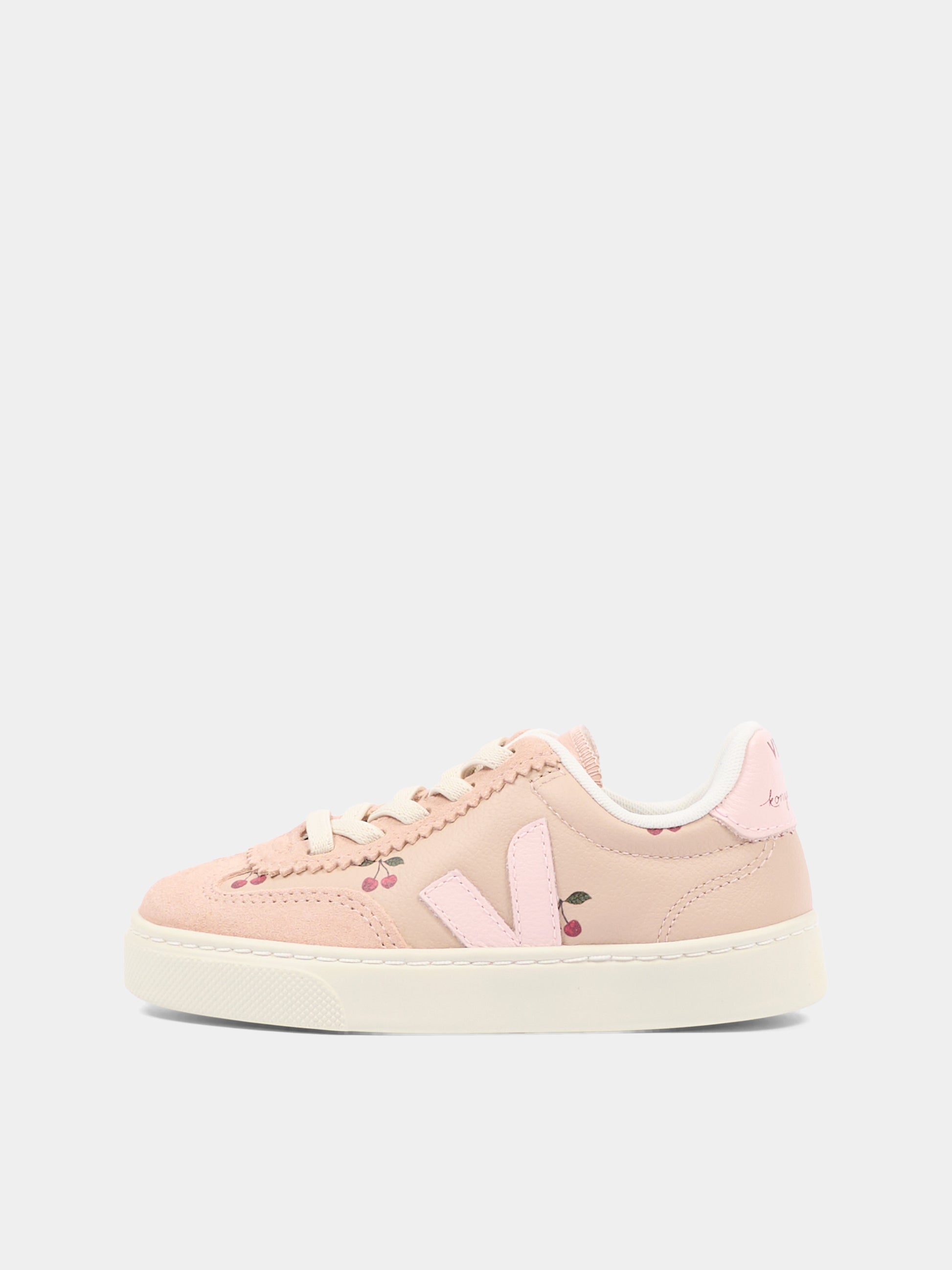 Sneakers beige per bambina con ciliegie,Veja X Konges Sløjd,BV0222353C