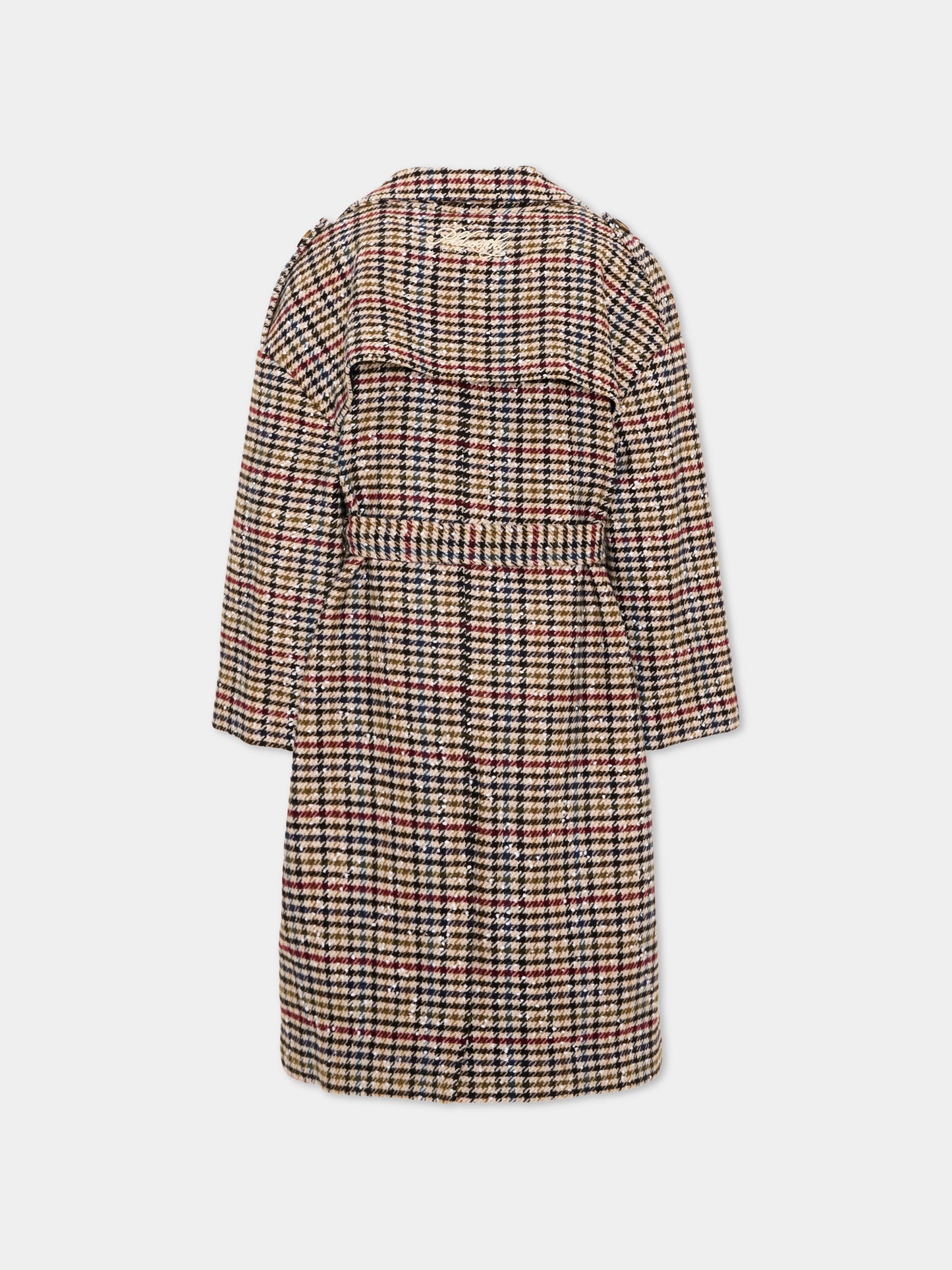 Cappotto multicolor per bambina pied de poule,Philosophy,I1H101 8322 0084