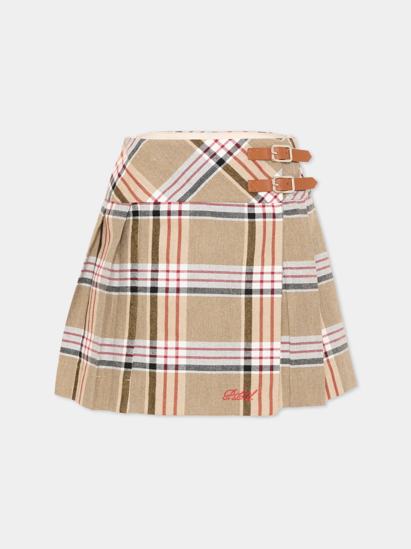 Gonna beige per bambina tartan,Philosophy,I1H701 8151 0306
