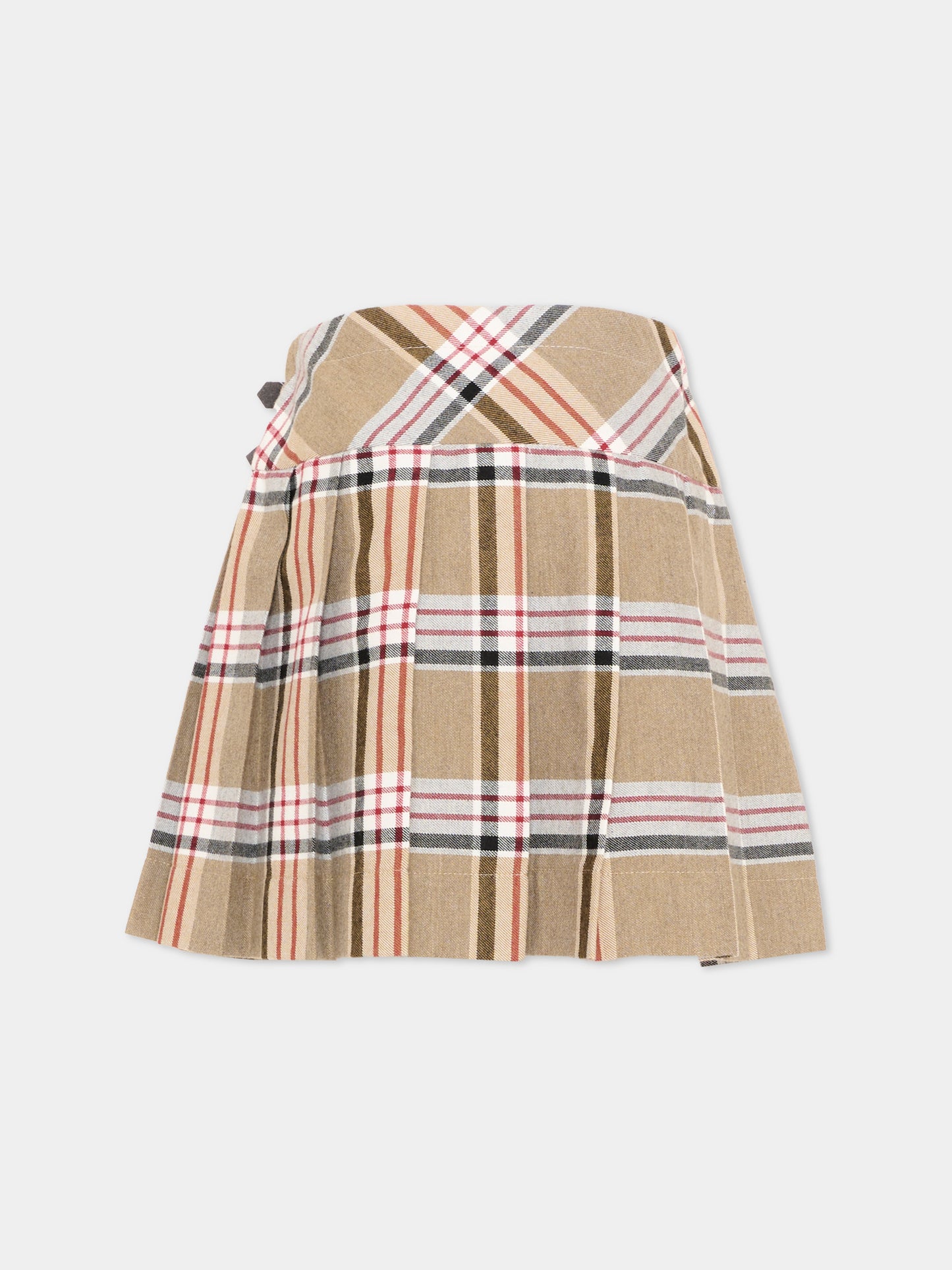 Gonna beige per bambina tartan,Philosophy,I1H701 8151 0306