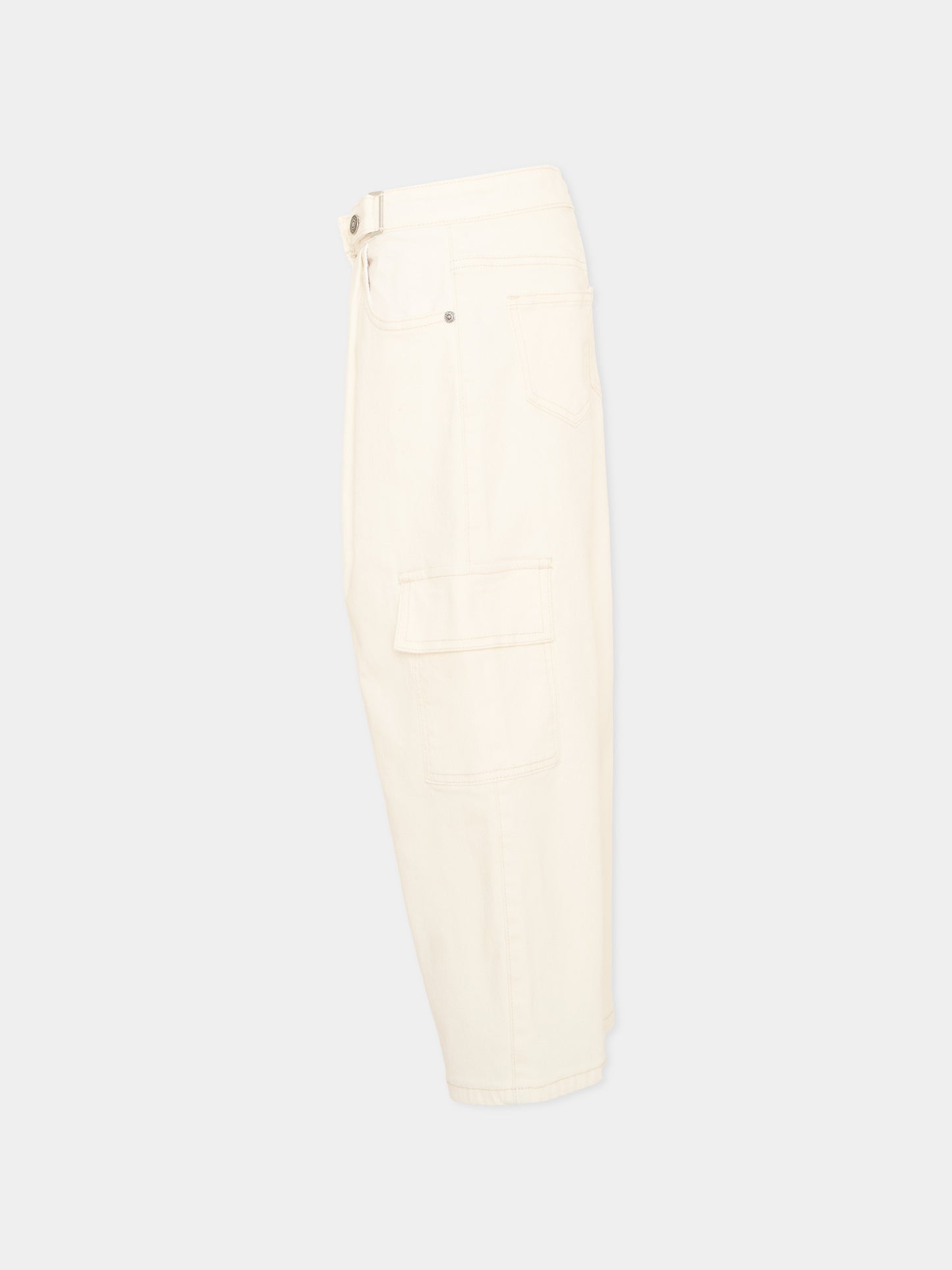 Jeans avorio per bambina cargo,Ermanno Scervino Junior,Z9H404 8097 0001