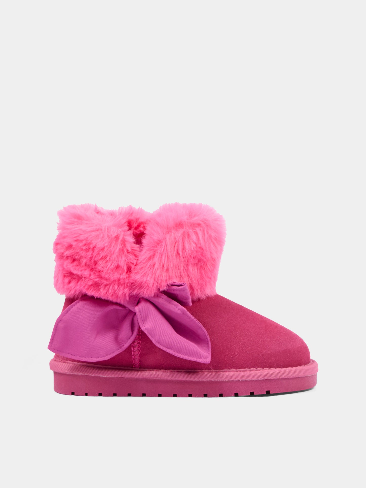 Stivaletti fucsia per bambina con fiocco,Monnalisa,8CH005 8776 0069