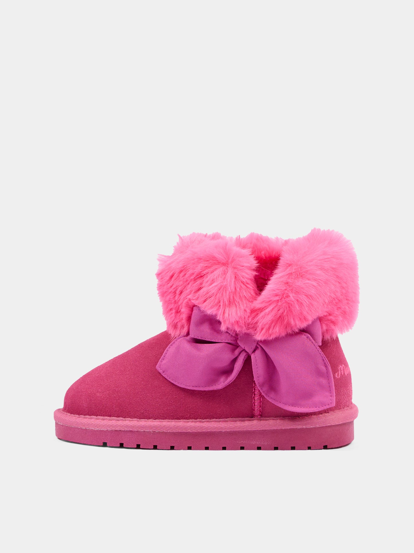 Stivaletti fucsia per bambina con fiocco,Monnalisa,8CH005 8776 0069