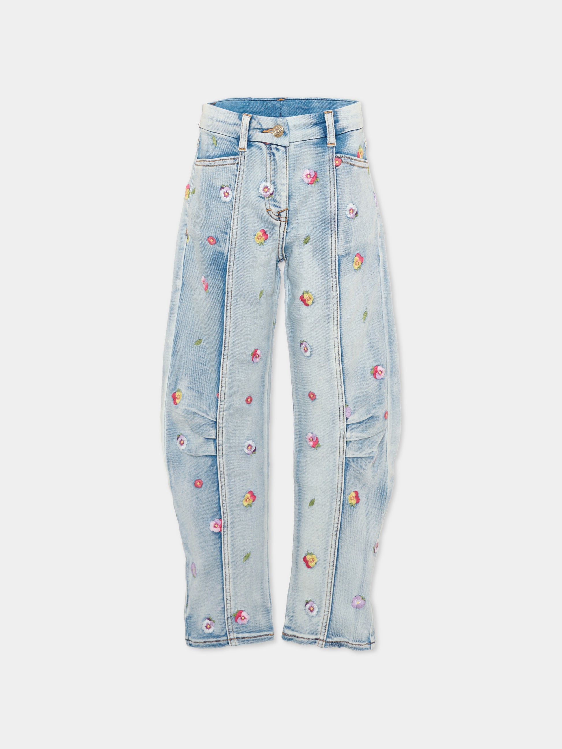 Jeans denim per bambina con fori,Monnalisa,19H404 8042 6284