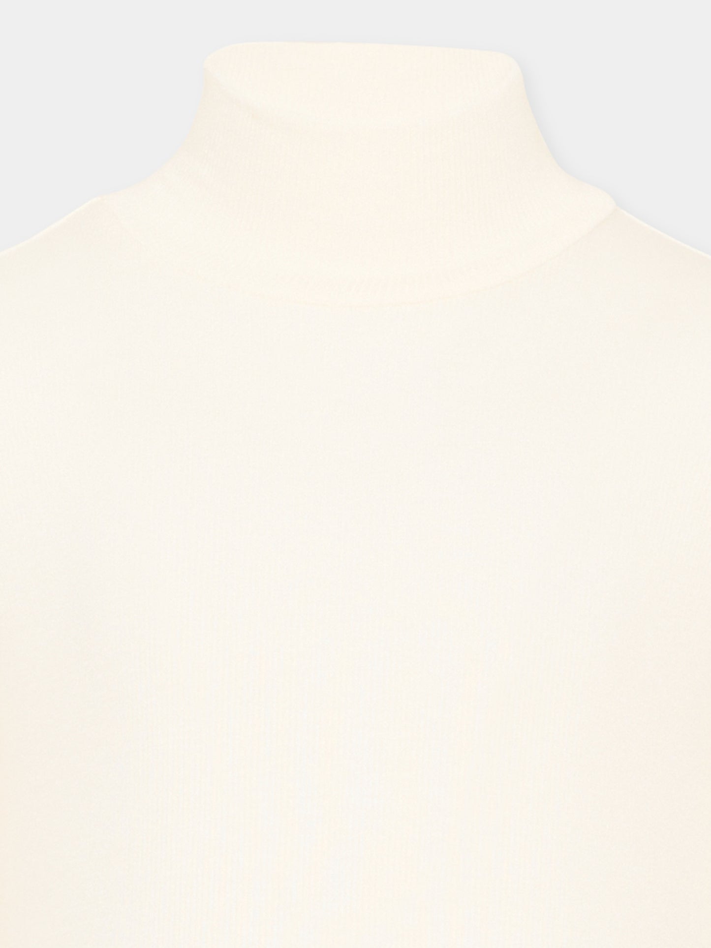 Dolcevita avorio in maglia per bambina con logo,Monnalisa,17HLUC 8212 0001