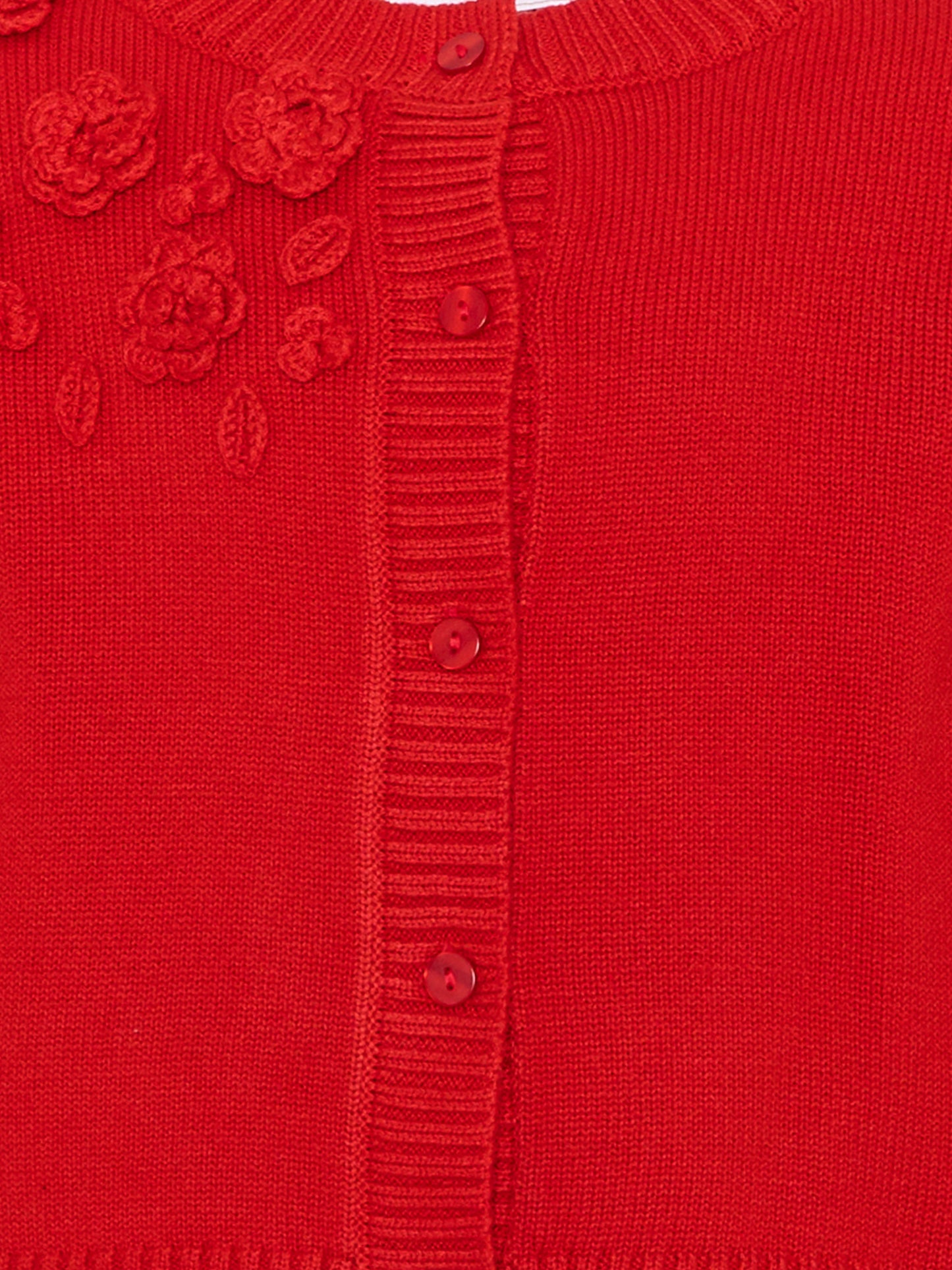 Cardigan rosso per bambina con fiori,Monnalisa,17H802 8062 0043