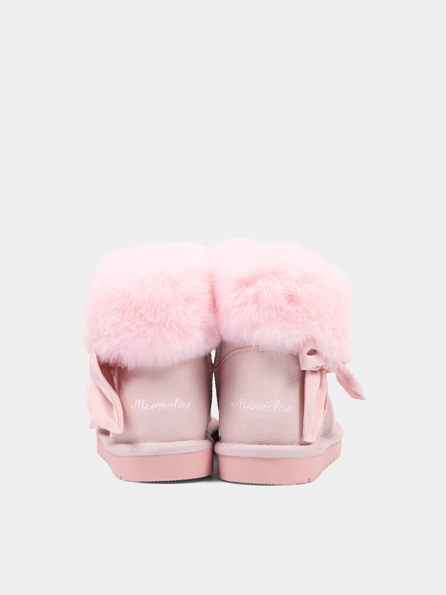 Stivaletti rosa per bambina con fiocco,Monnalisa,8CH005 8776 094F