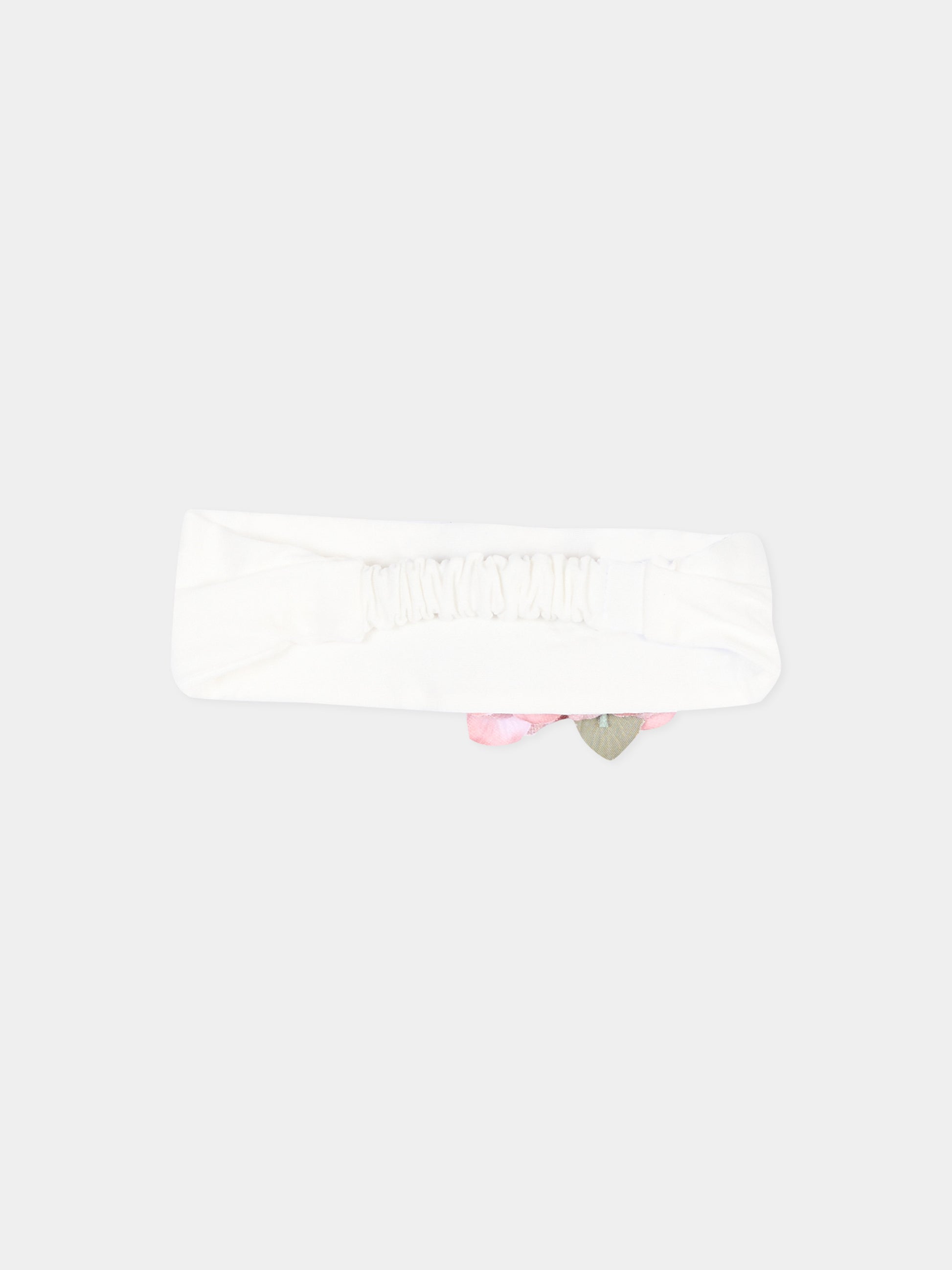 Fascia avorio per neonata con fiori,Monnalisa,73H000 8201 0001