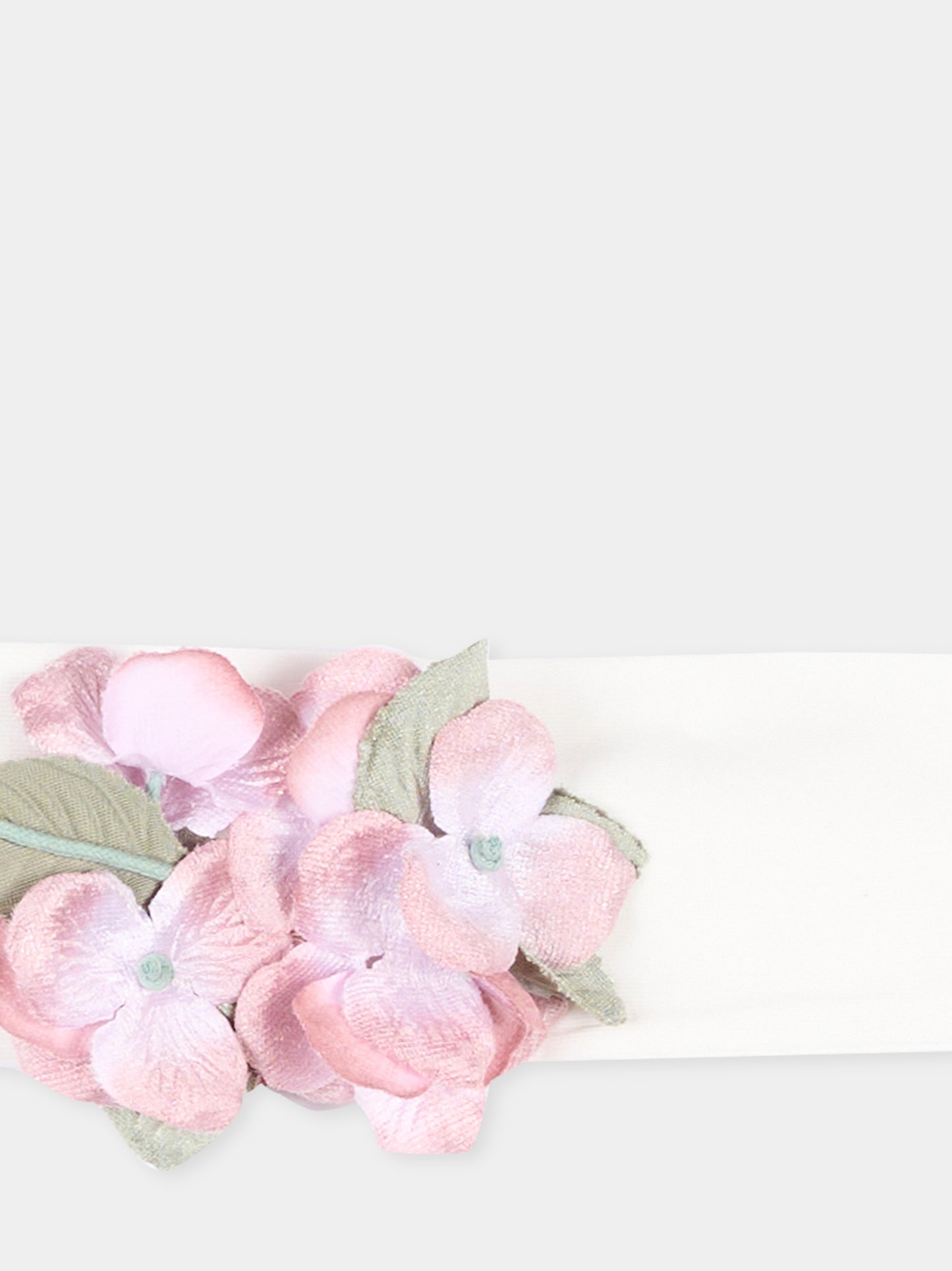 Fascia avorio per neonata con fiori,Monnalisa,73H000 8201 0001