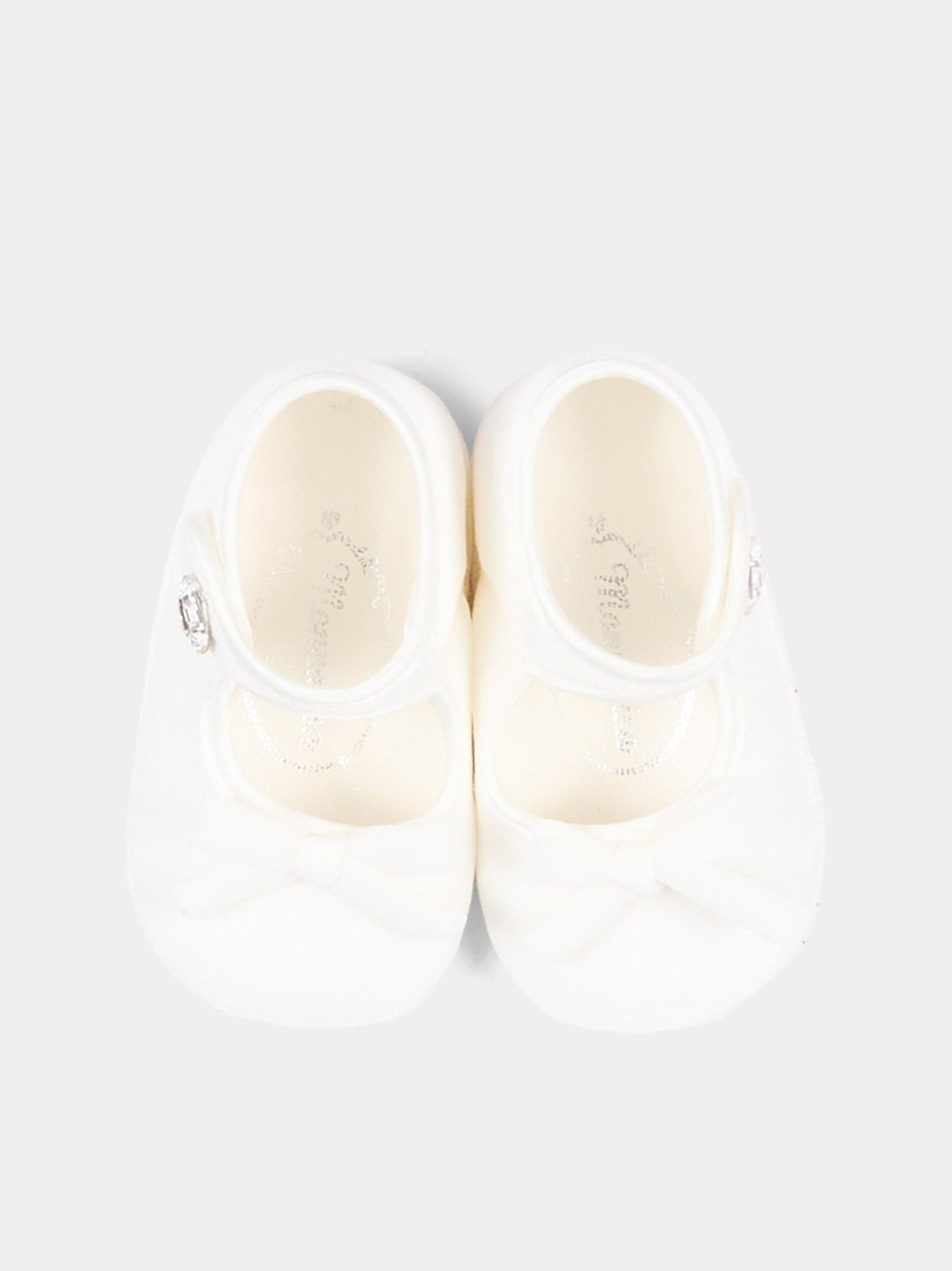 Ballerine avorio per neonata con fiocco,Monnalisa,73H001 8803 0001