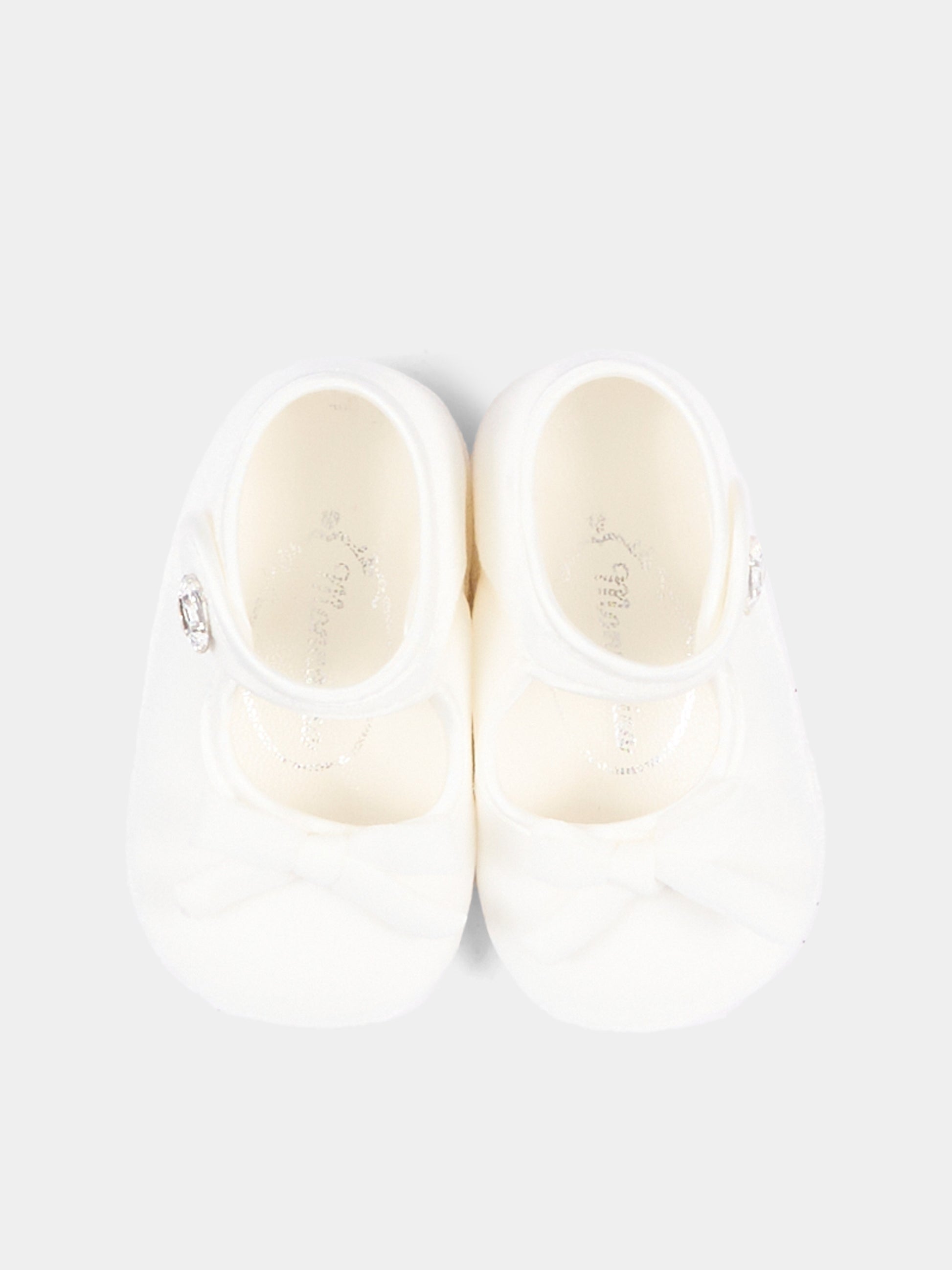 Ballerine avorio per neonata con fiocco,Monnalisa,73H001 8803 0001
