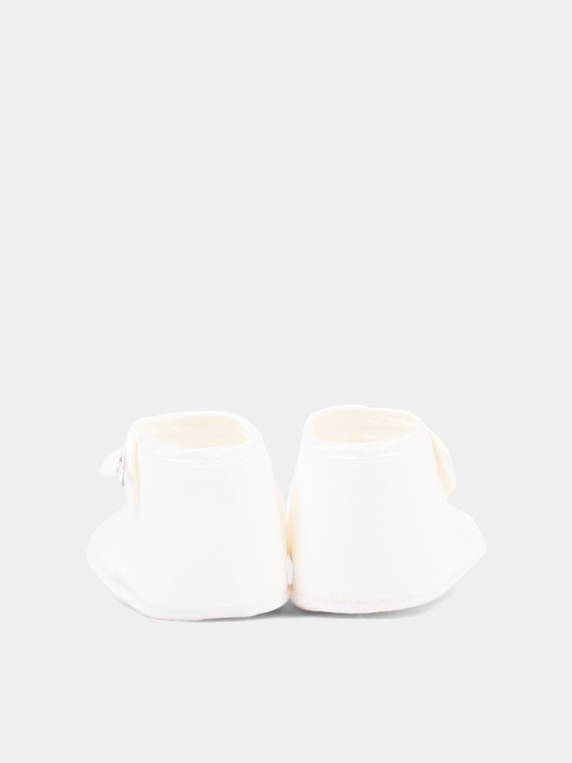 Ballerine avorio per neonata con fiocco,Monnalisa,73H001 8803 0001