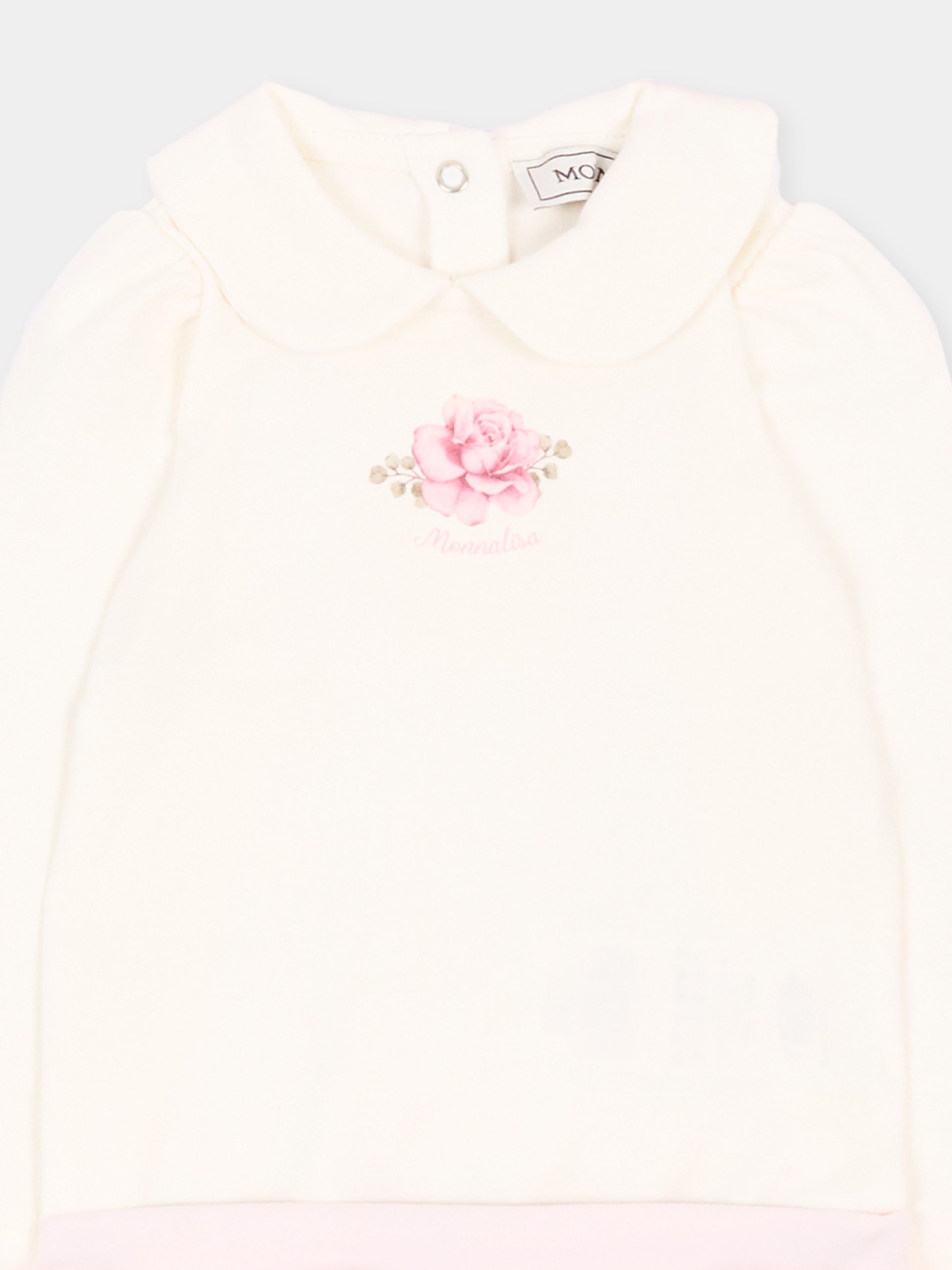Completo rosa per neonata con tulle,Monnalisa,35H517 8000 0191