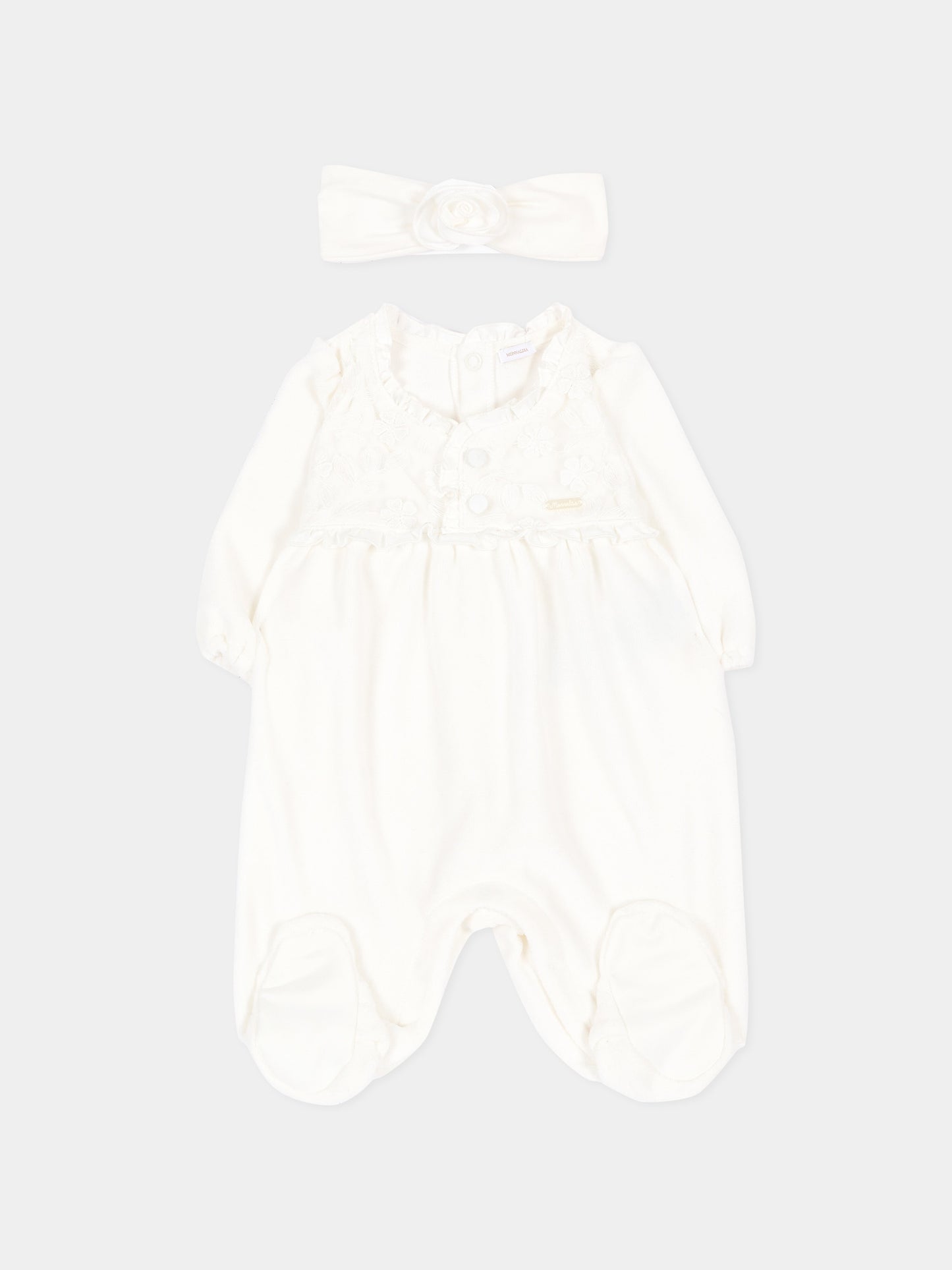 Set Tutine avorio per neonata,Monnalisa,35H501 8072 0001
