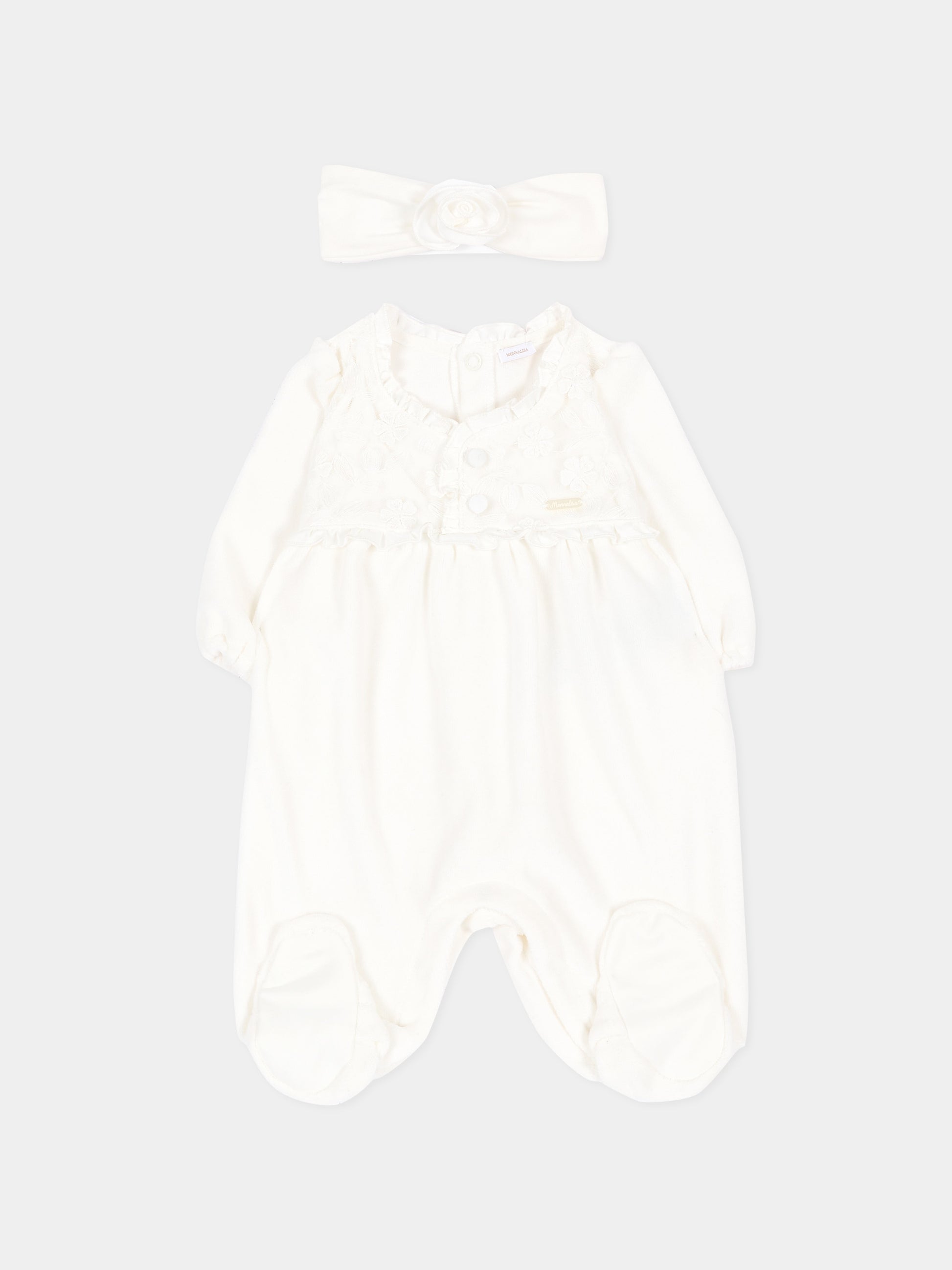 Set Tutine avorio per neonata,Monnalisa,35H501 8072 0001