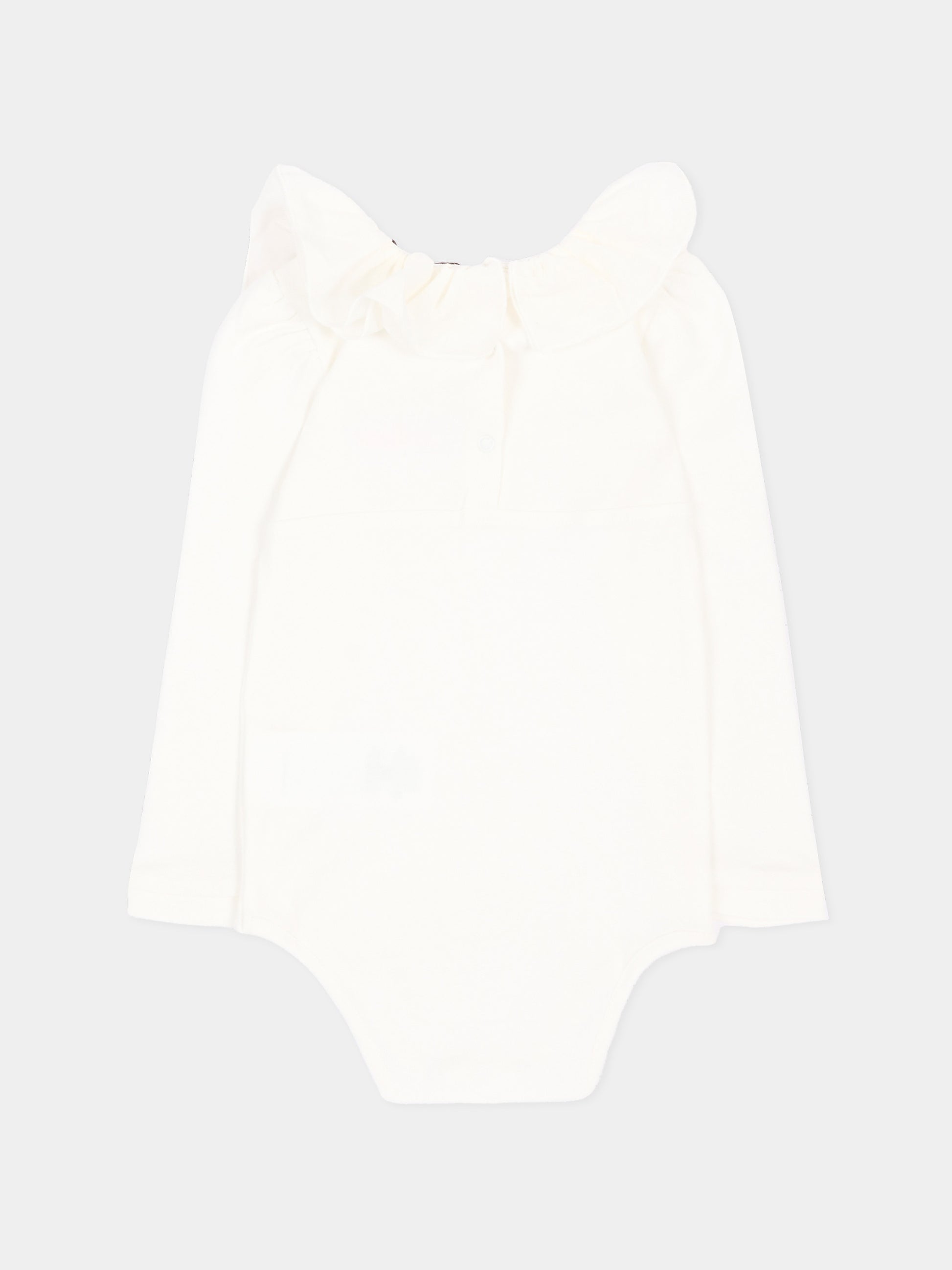 Body avorio per neonata con fiori,Monnalisa,35H300NP 8000 0001