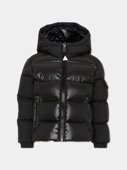 Piumini nero Hyoseris per bambino con logo,Moncler Kids,L2954 1A00076 597YX 999