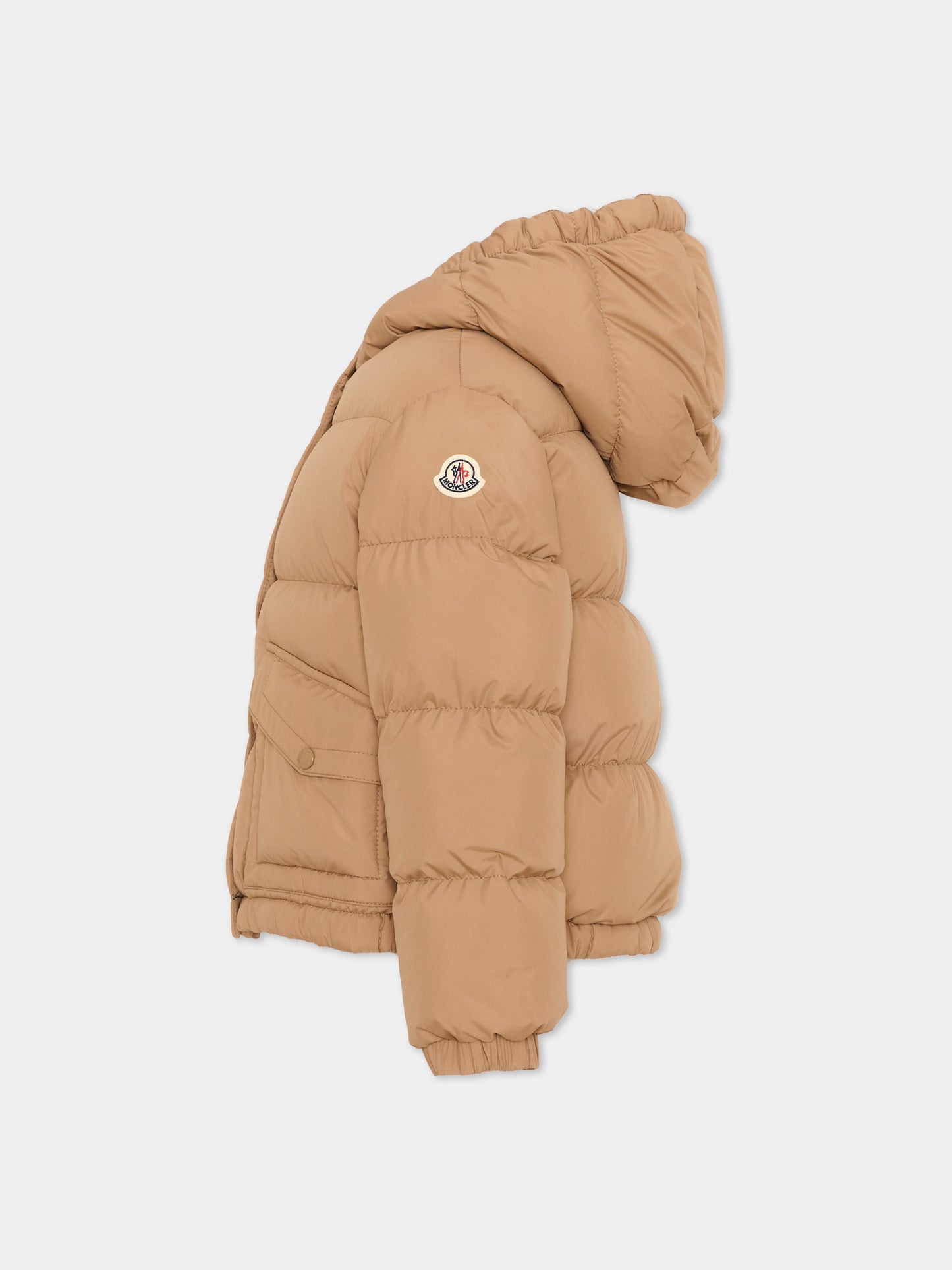 Piumino Phelanta beige per bambina con cappuccio,Moncler Kids,L2954 1A00087 597YW 248