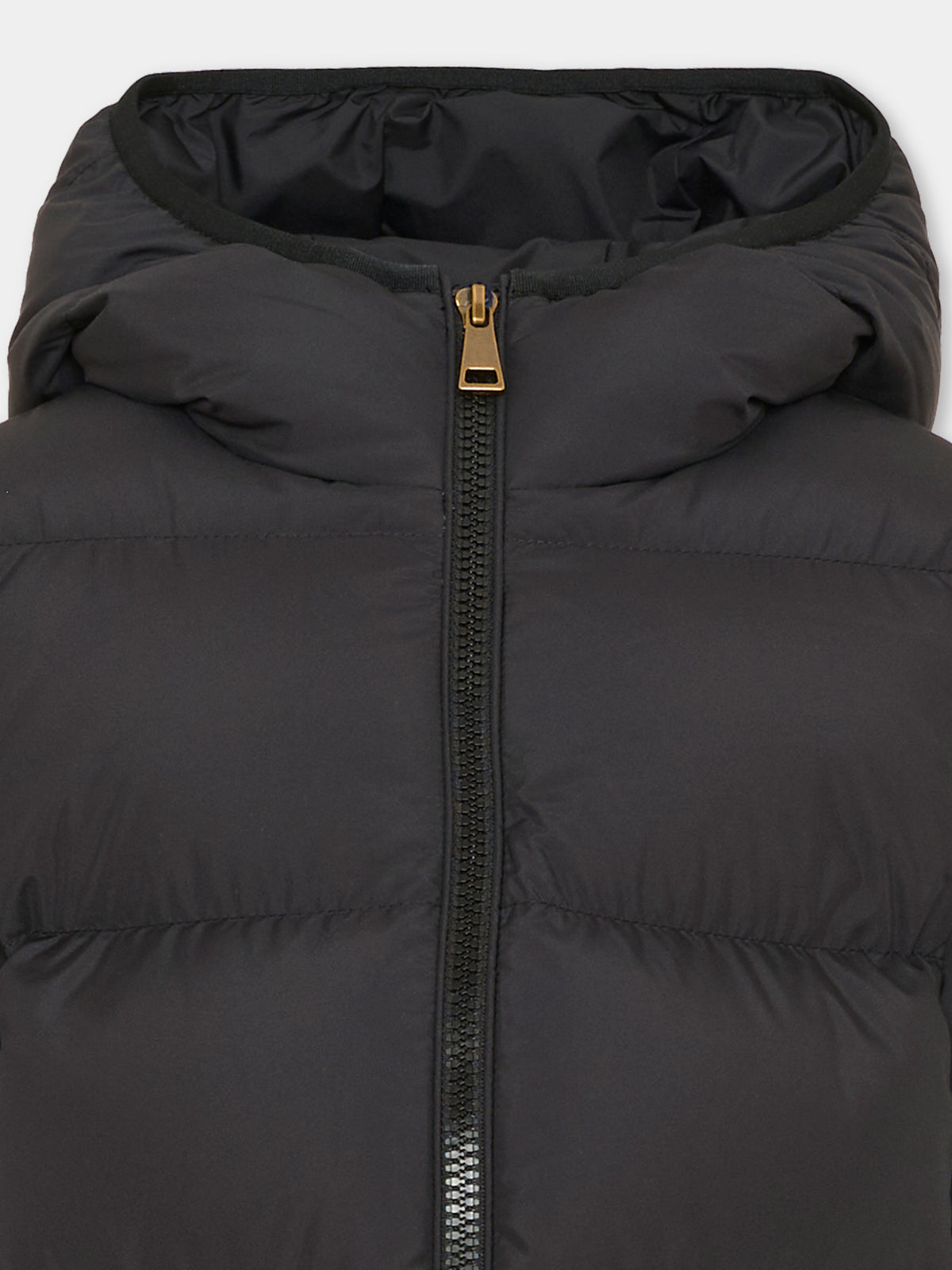 Piumino nero per bambina con cappuccio,Moncler Kids,L2954 1A00118 597YW 999