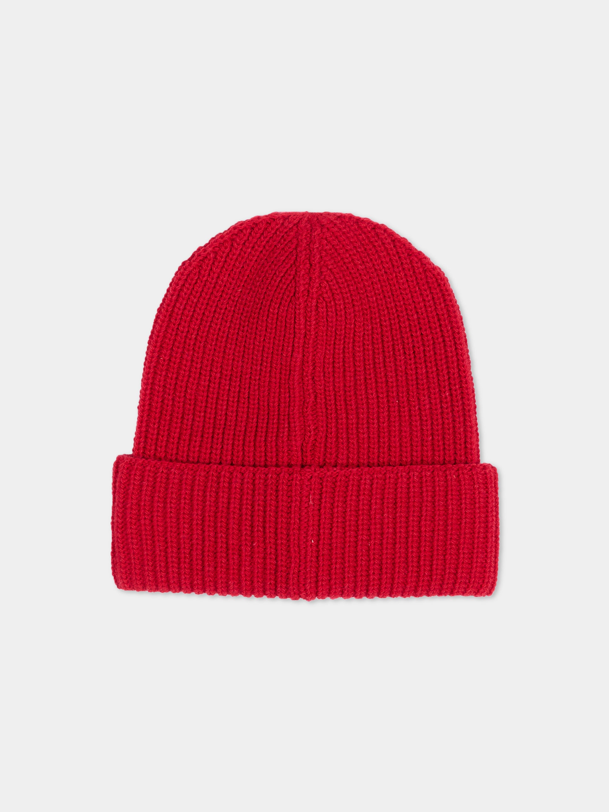 Berretto rosso per bambino con logo,Moncler Kids,L2954 3B00016 M4281 456