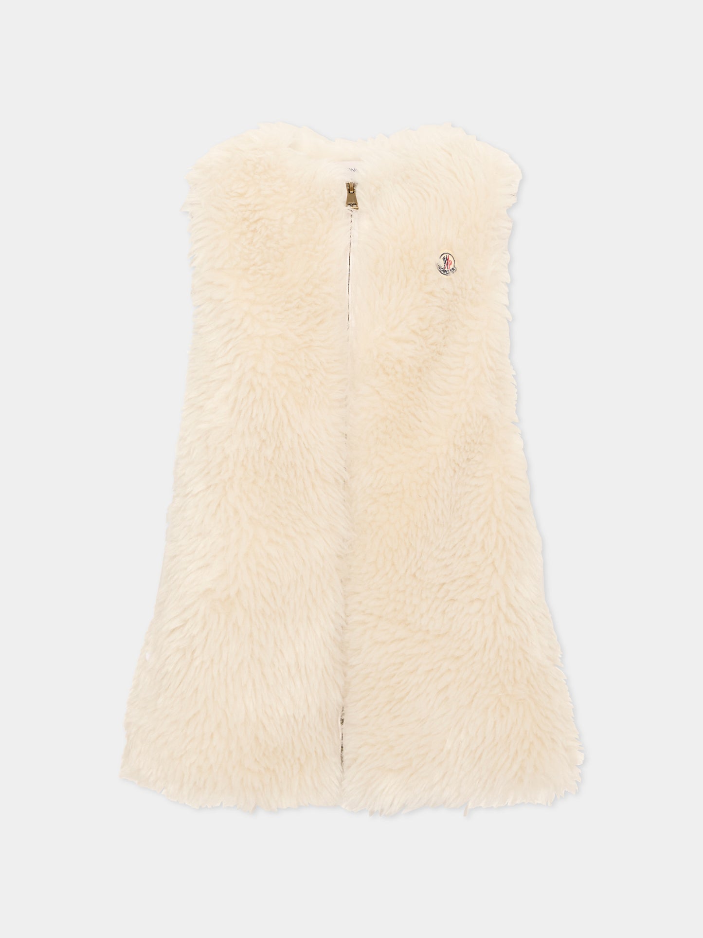 Ecopelliccia avorio per bambina,Moncler Kids,L2954 8I00010 89B8L 050
