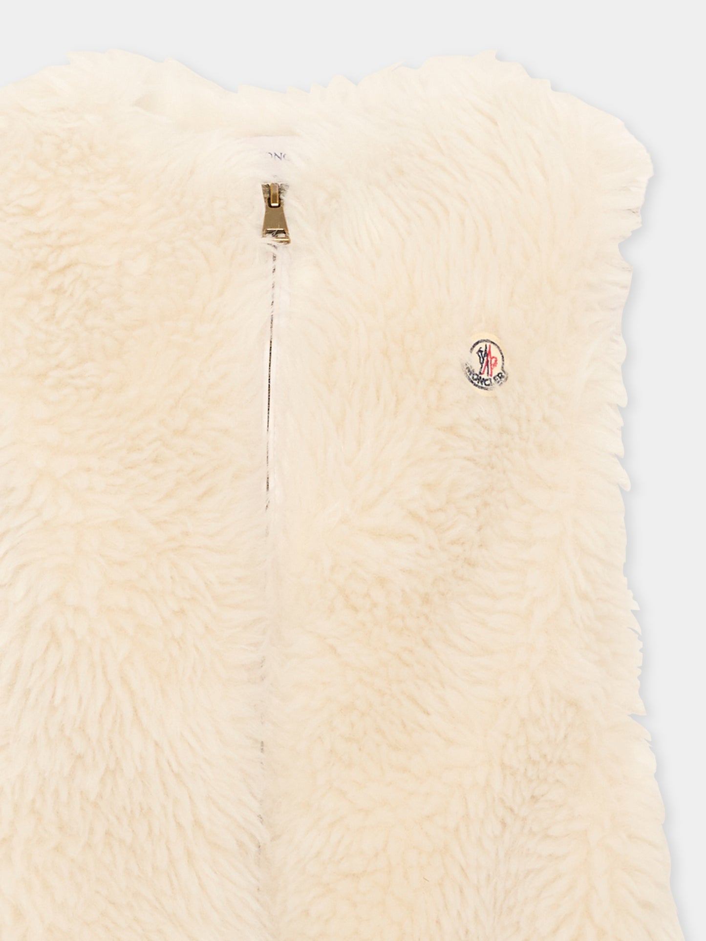 Ecopelliccia avorio per bambina,Moncler Kids,L2954 8I00010 89B8L 050