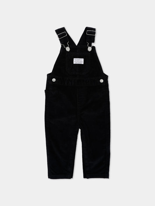 Salopette nera per neonato,Levi's Kids,6EJ335 G52