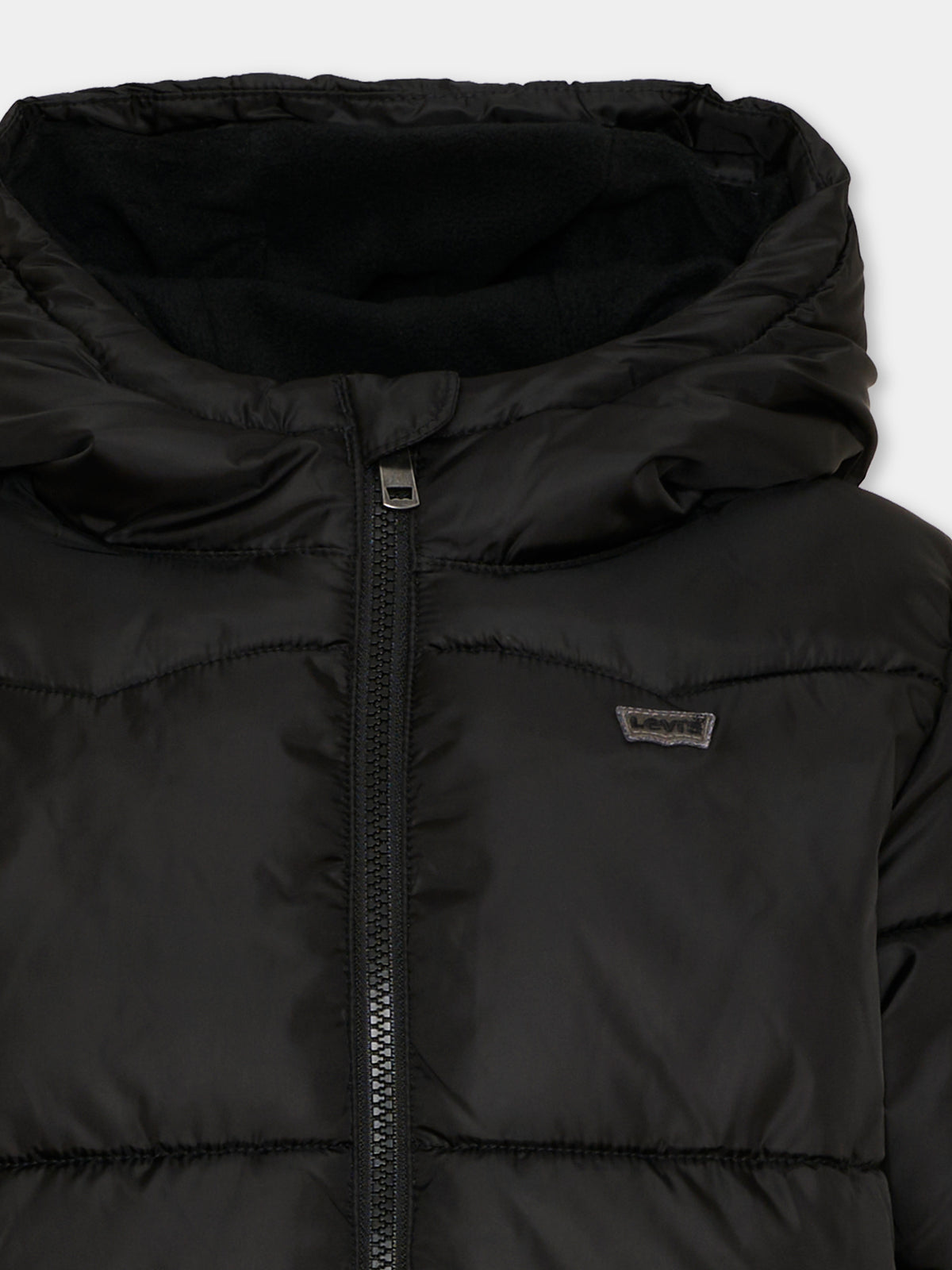Piumino nero per bambini con cappuccio,Levi's Kids,9ER929 G52
