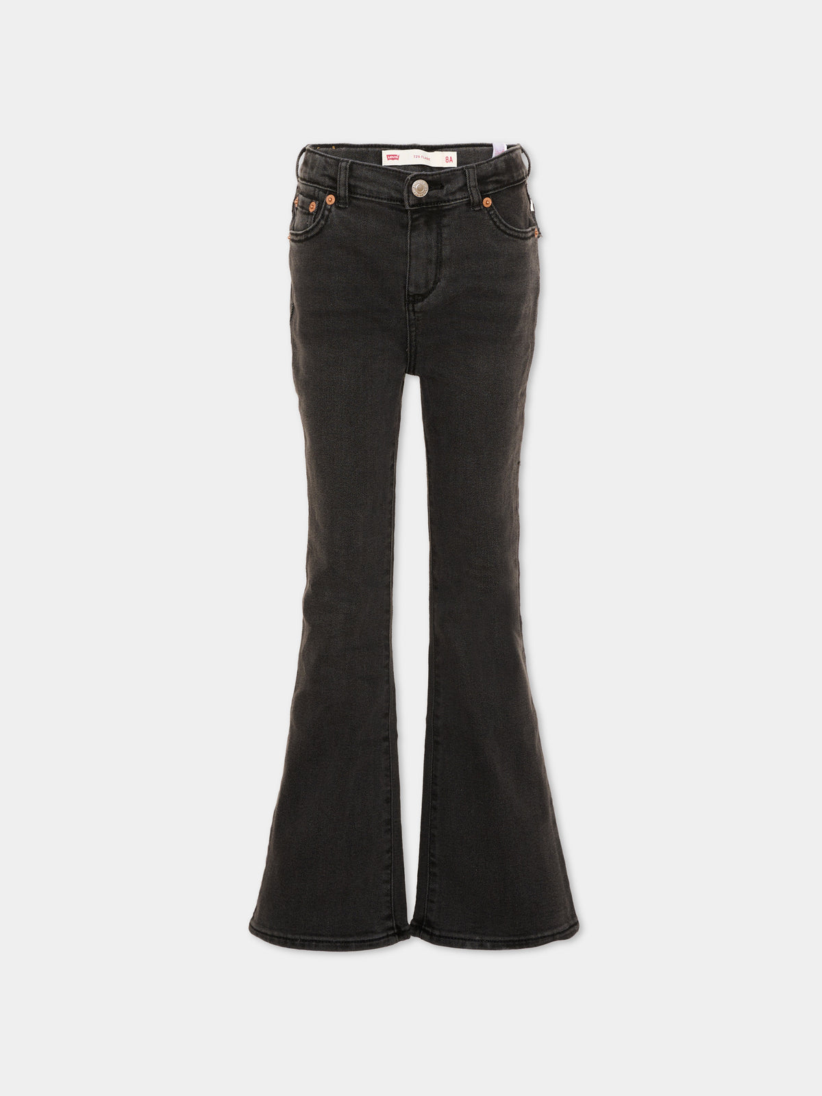 Jeans nero per bambina svasato,Levi's Kids,4EG970 DCN