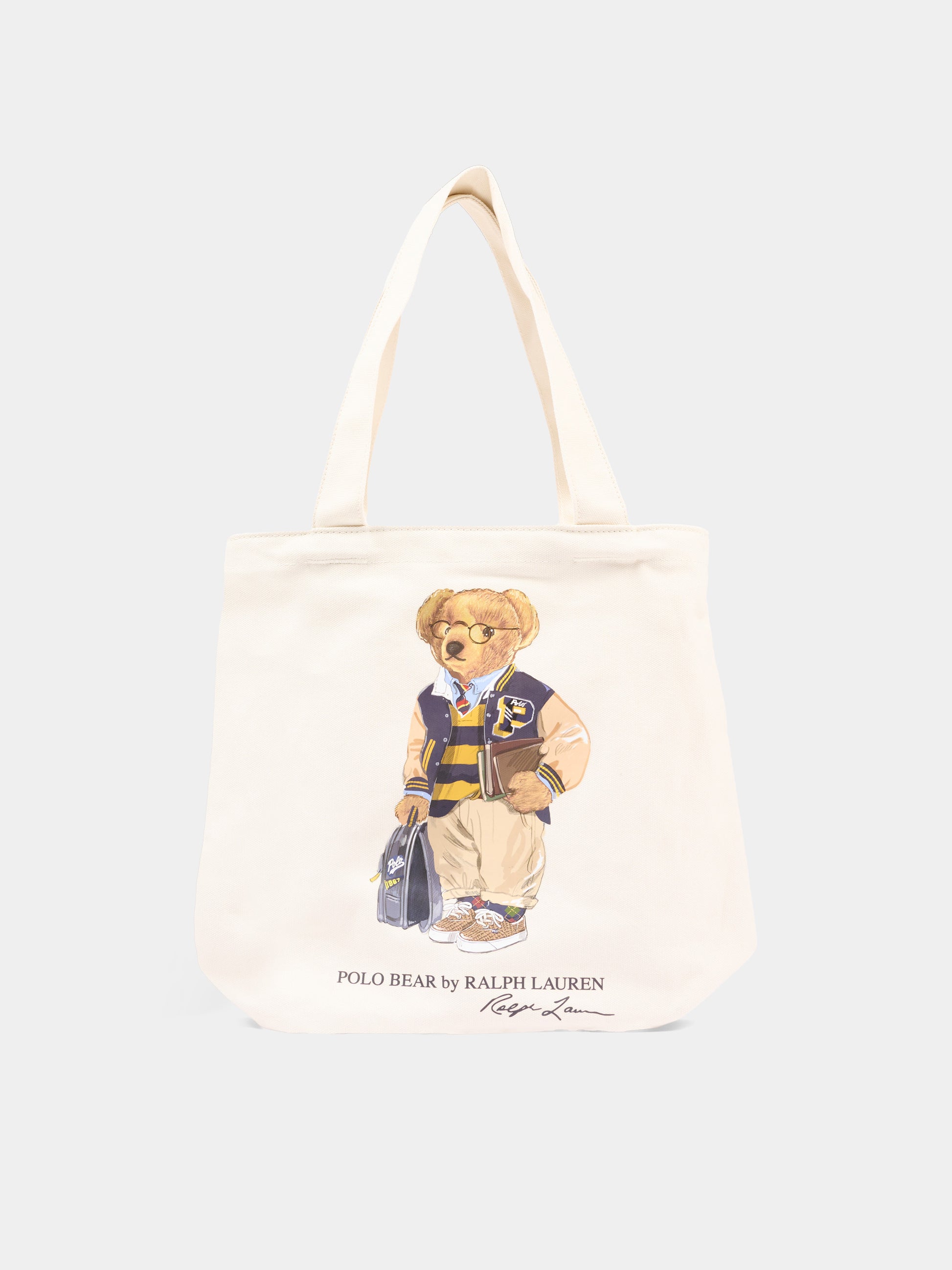 Borsa avorio per bambini Polo Bear,Ralph Lauren Kids,9AR021 J9F