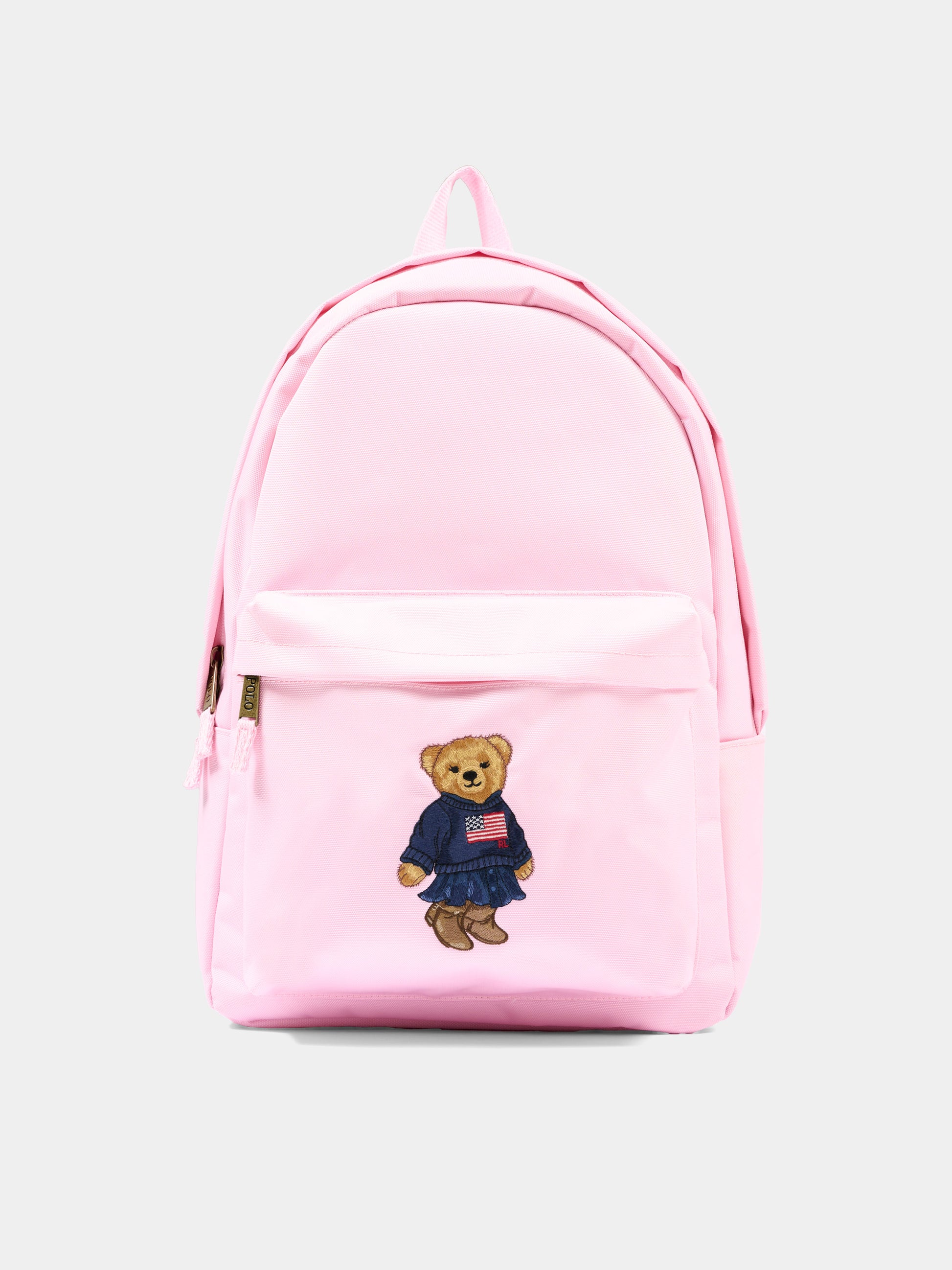 Zaino rosa con Polo Bear,Ralph Lauren Kids,9AR149 AP7