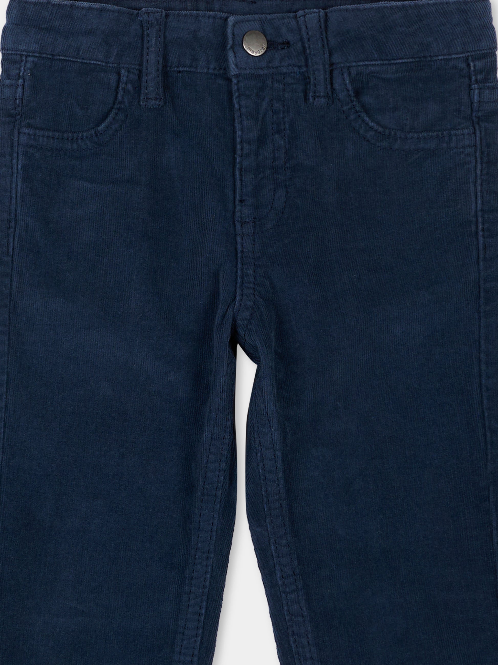 Pantaloni casual blu per neonato con patch logo,Mayoral,542 039
