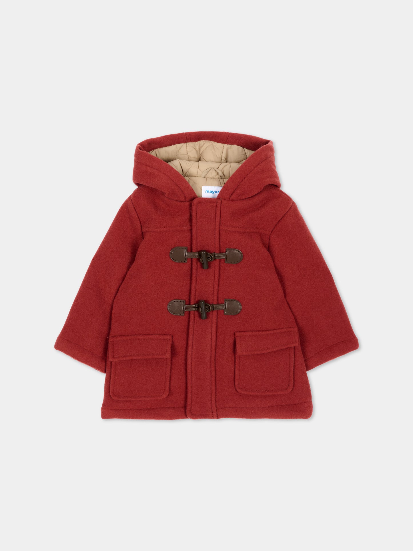 Cappotto rosso per neonato con cappuccio,Mayoral,2426 040