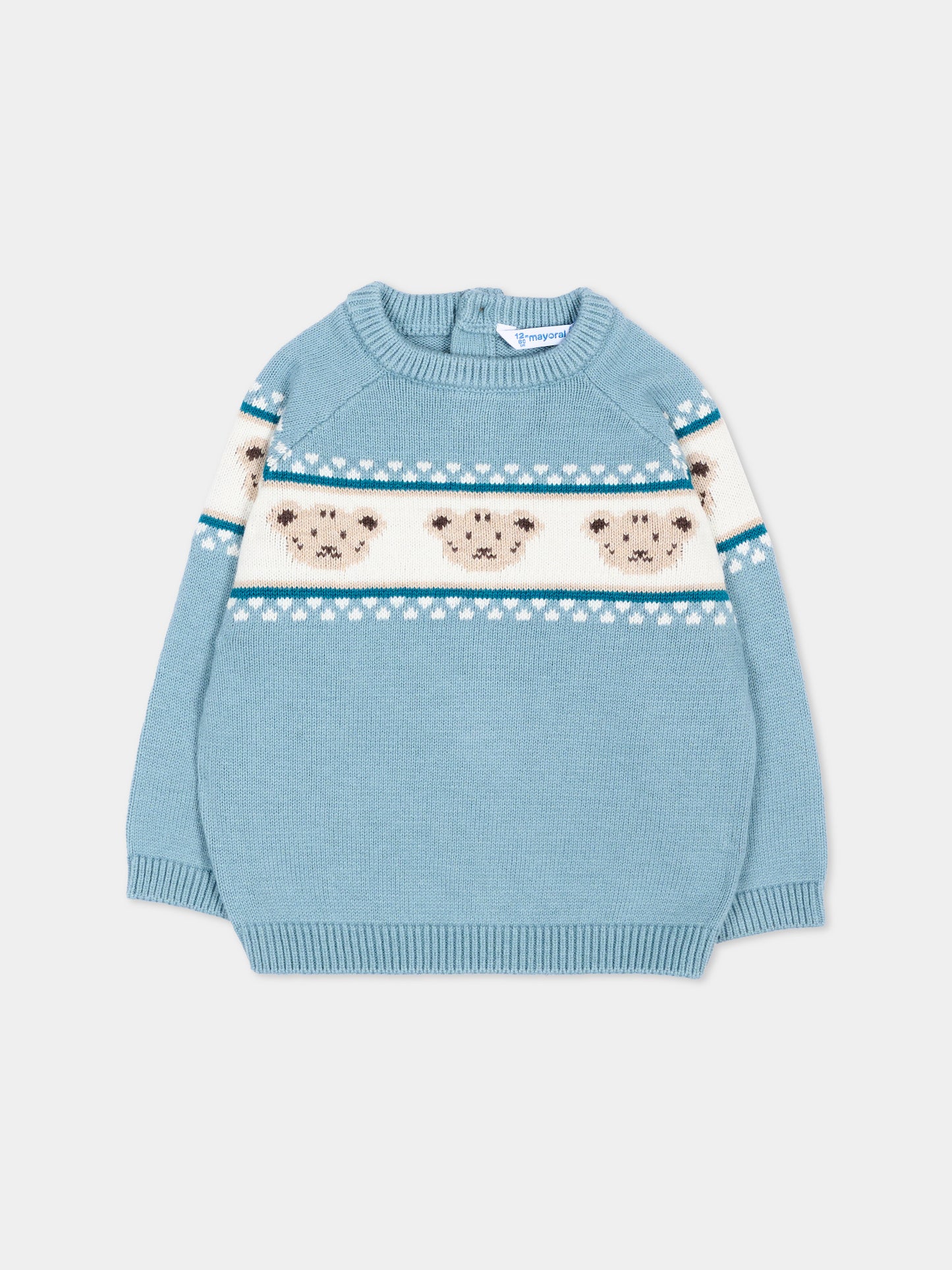 Maglione azzurro per neonato con orsetti,Mayoral,2375 059