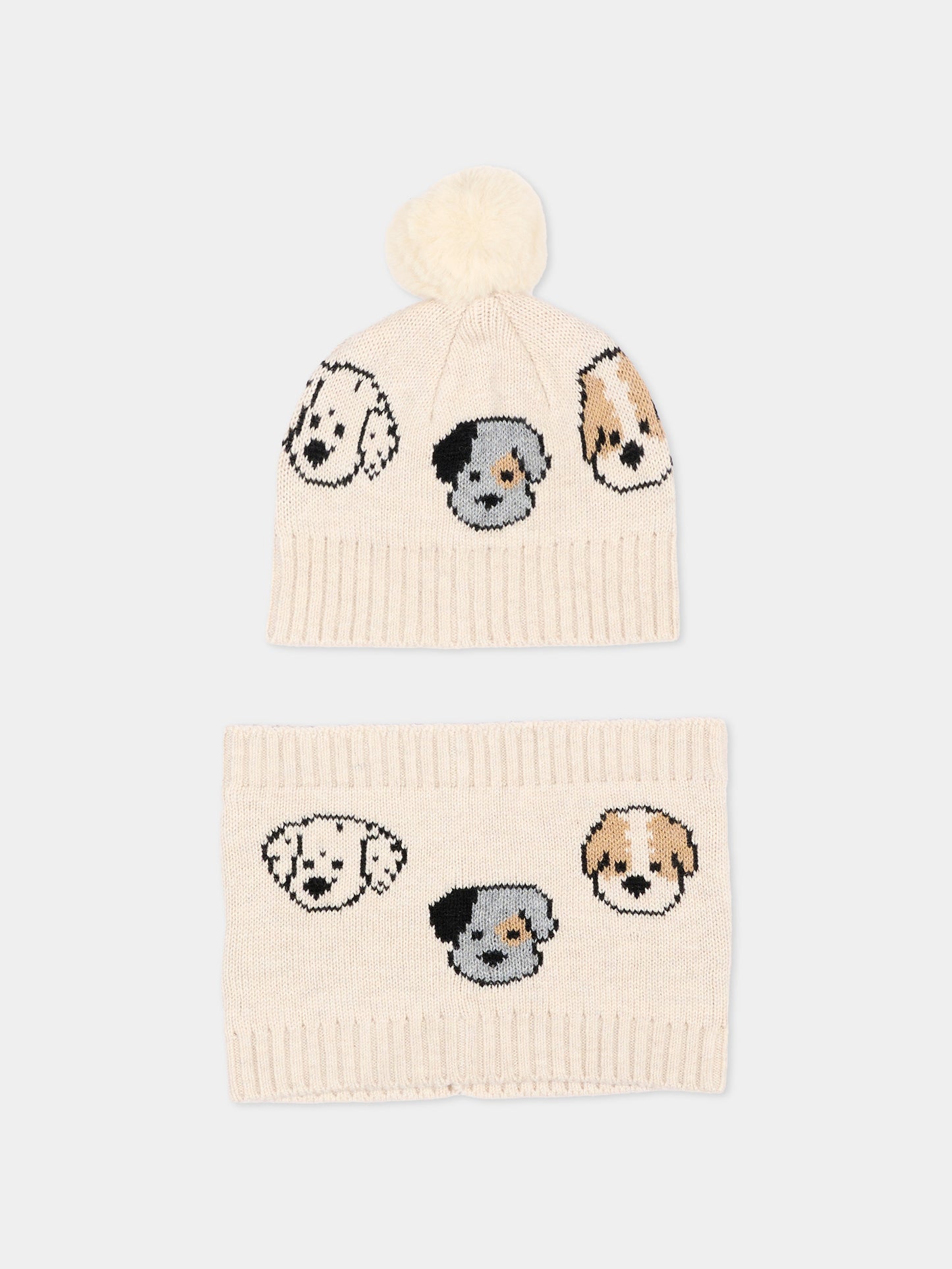 Set accessori beige per neonato con cagnolini,Mayoral,10256 010